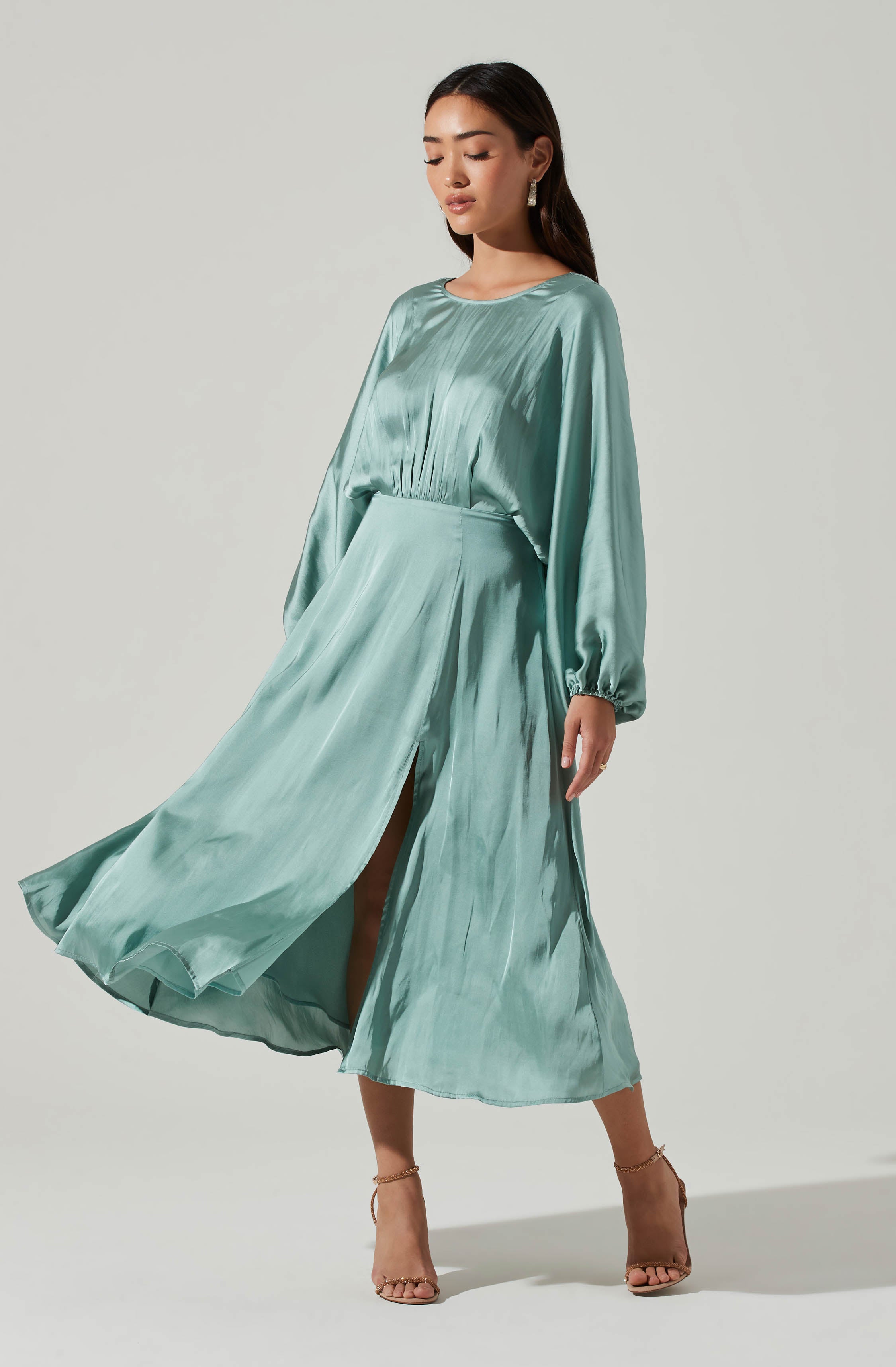 Marin Dolman Sleeve Midi Dress-Aljck