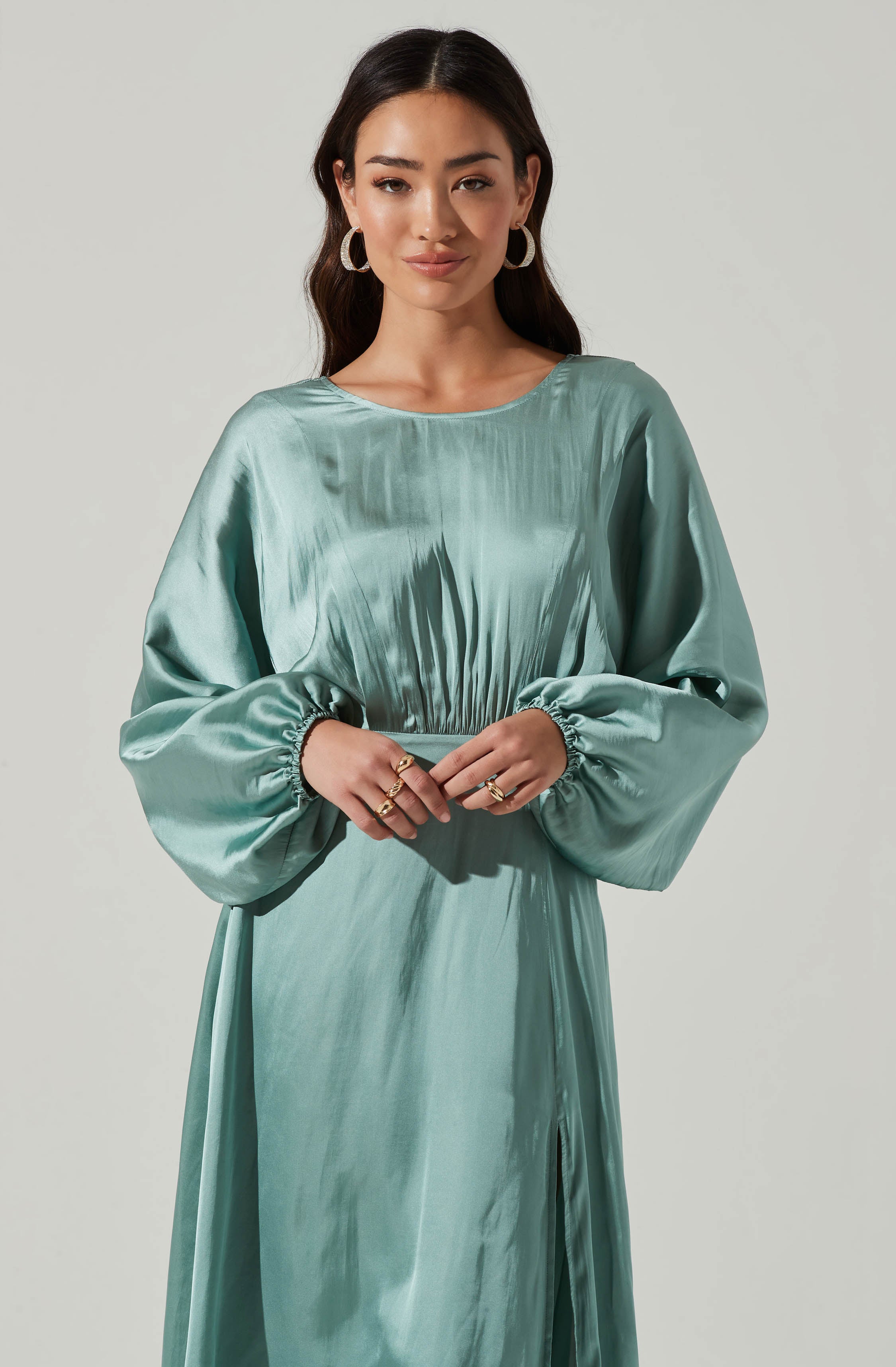 Marin Dolman Sleeve Midi Dress-Aljck