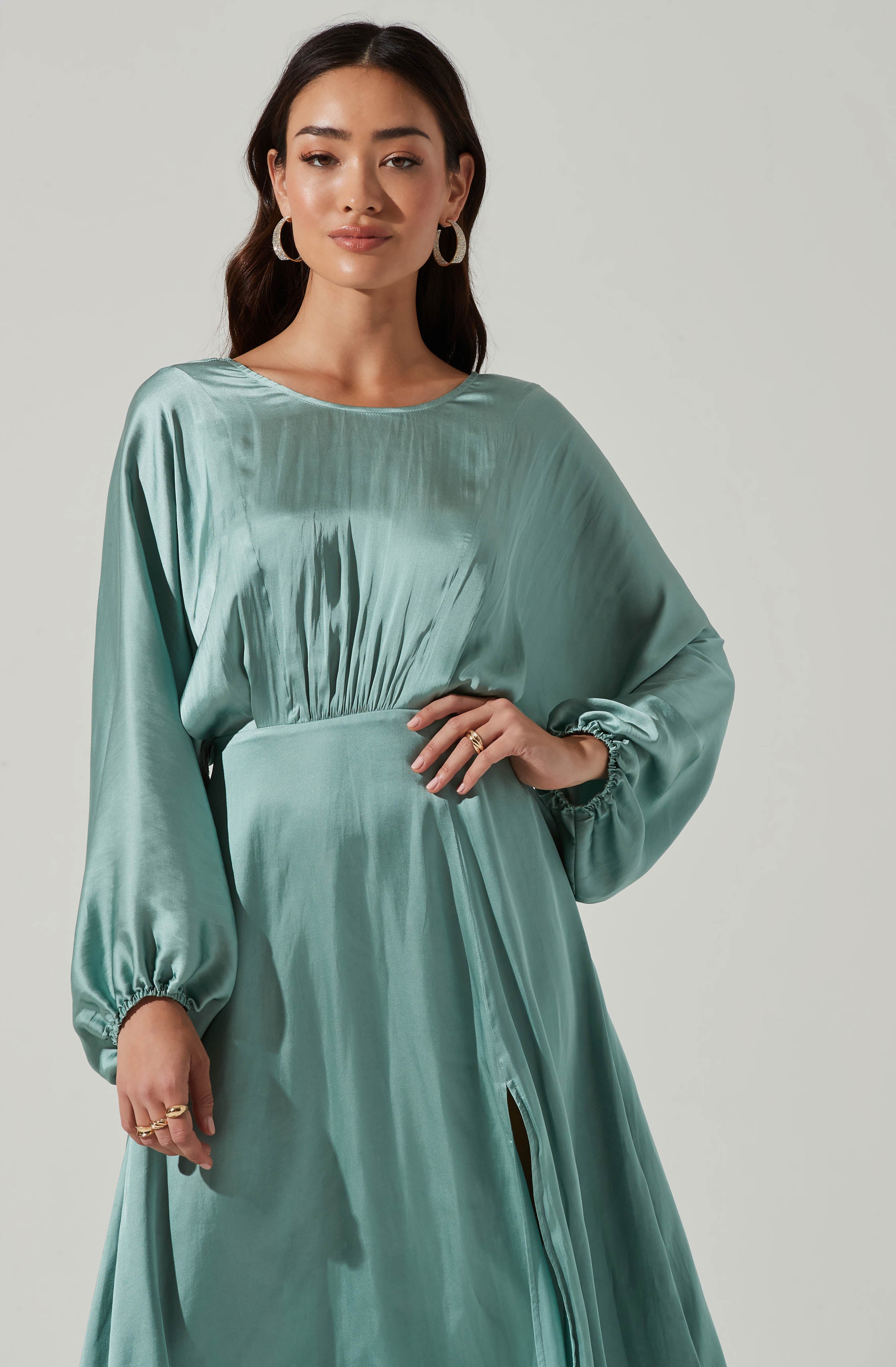 Marin Dolman Sleeve Midi Dress-Aljck