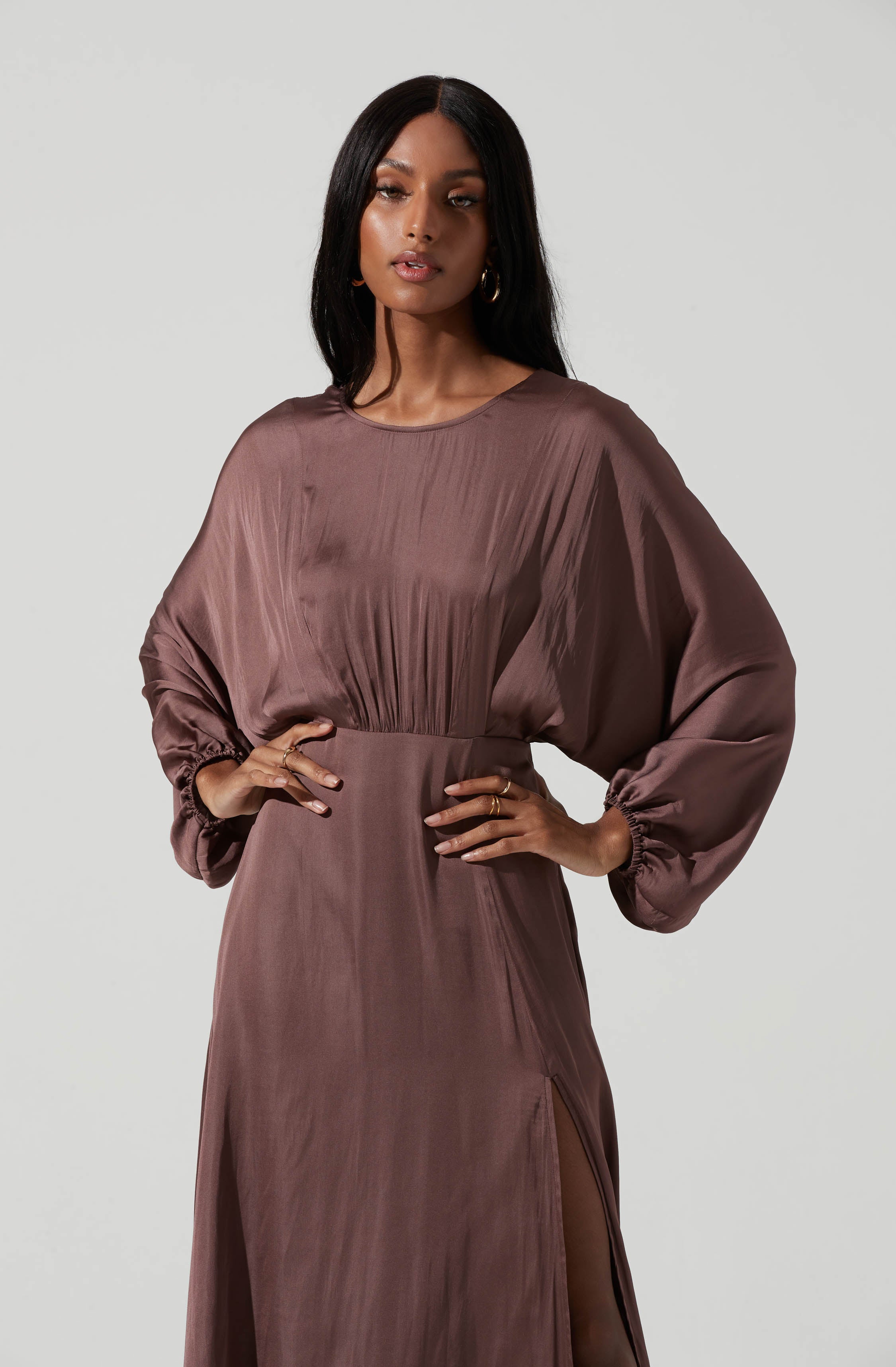 Marin Dolman Sleeve Midi Dress-Aljck