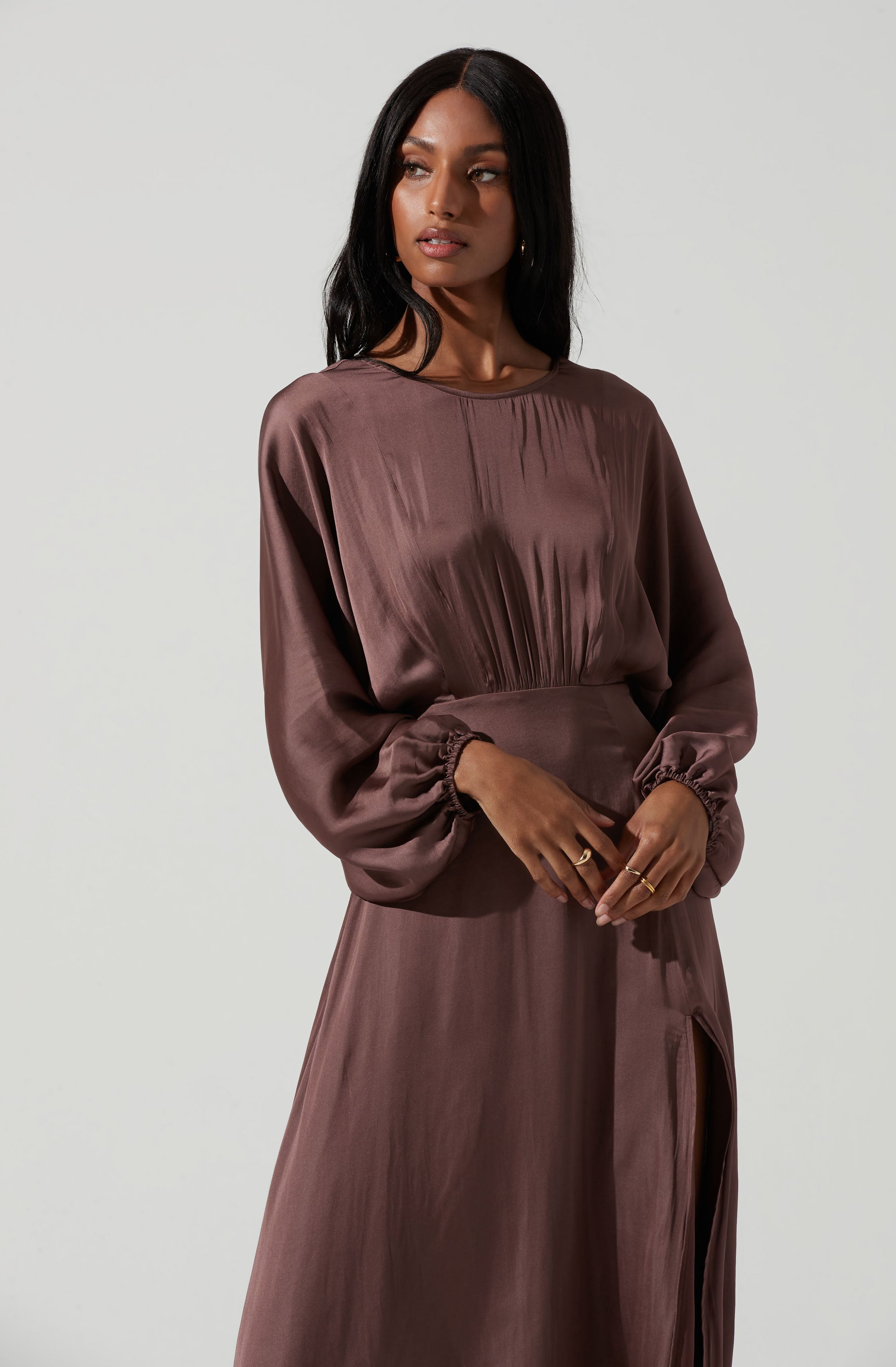 Marin Dolman Sleeve Midi Dress-Aljck