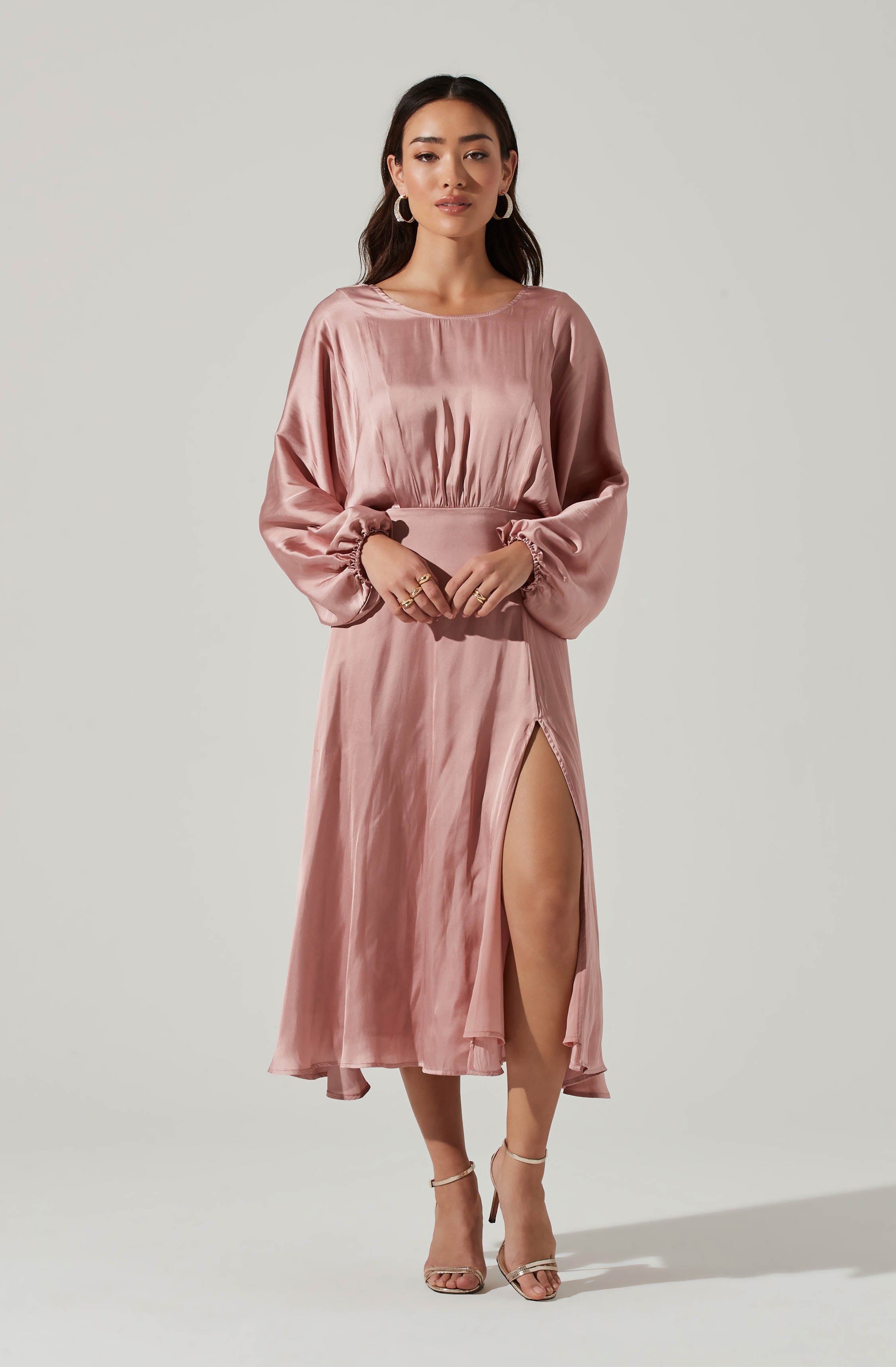 Marin Dolman Sleeve Midi Dress-Aljck
