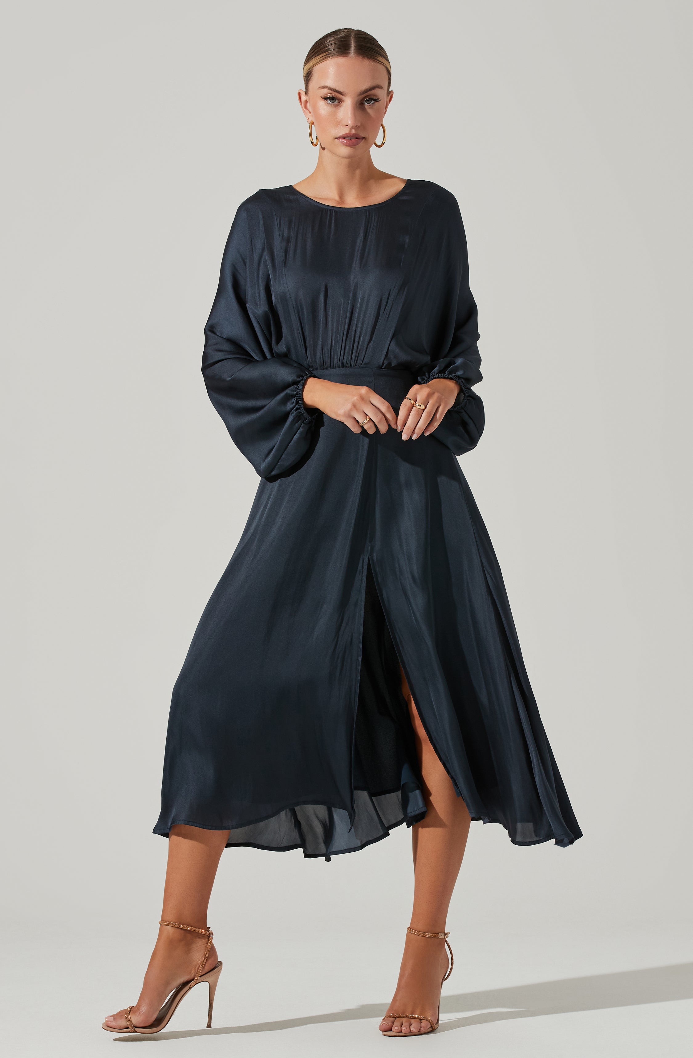 Marin Dolman Sleeve Midi Dress-Aljck
