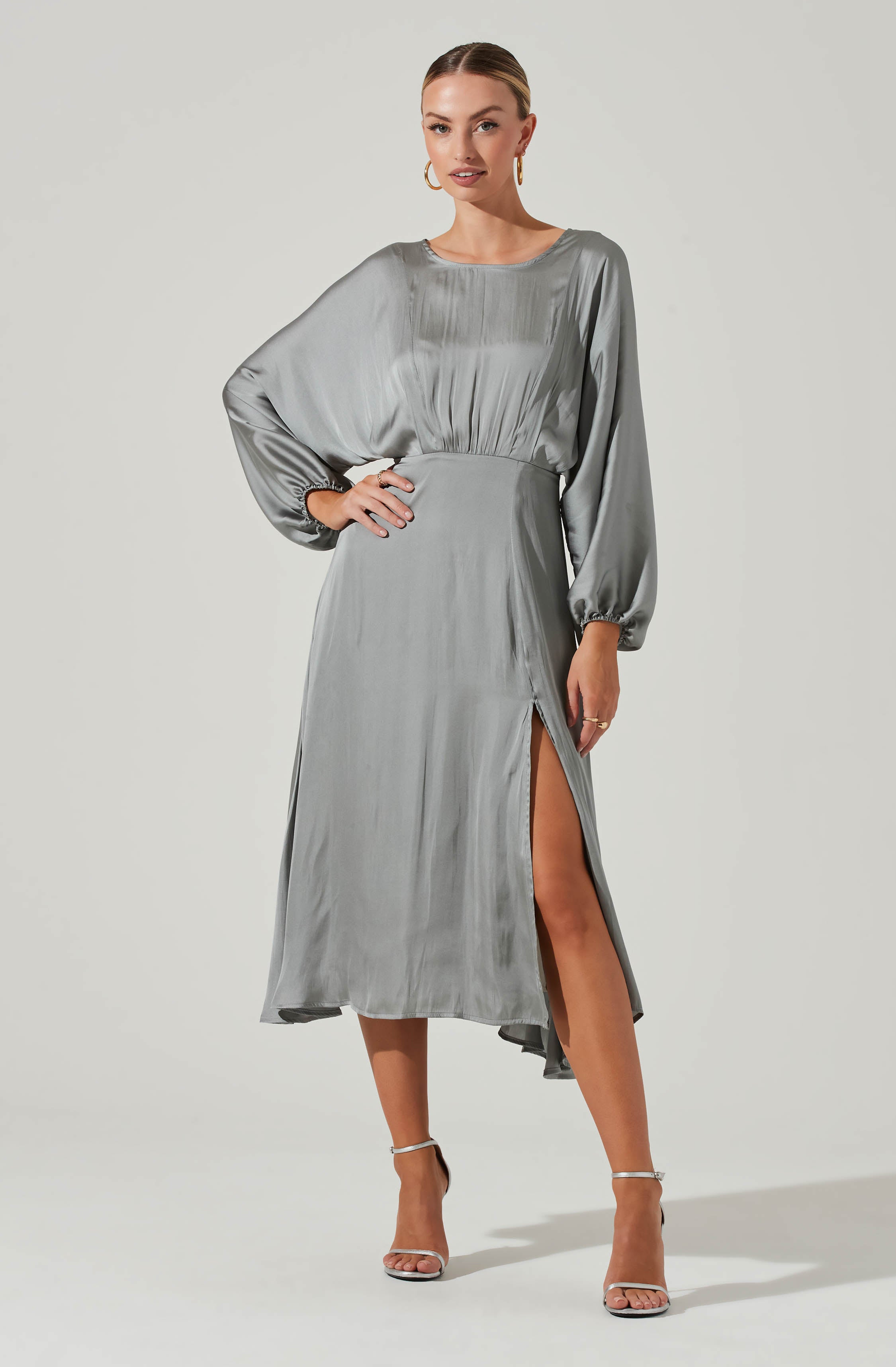 Marin Dolman Sleeve Midi Dress-Aljck