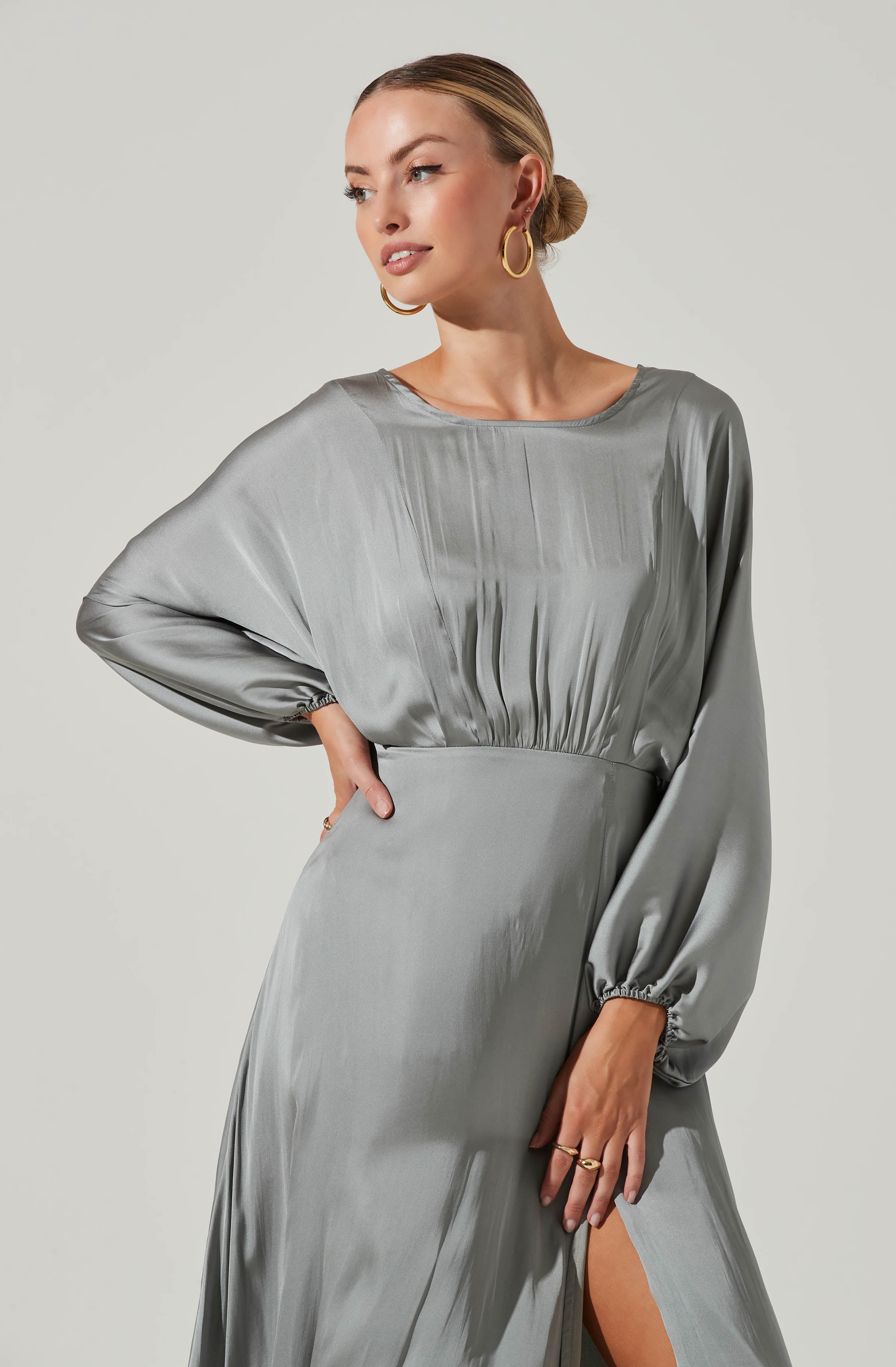 Marin Dolman Sleeve Midi Dress-Aljck