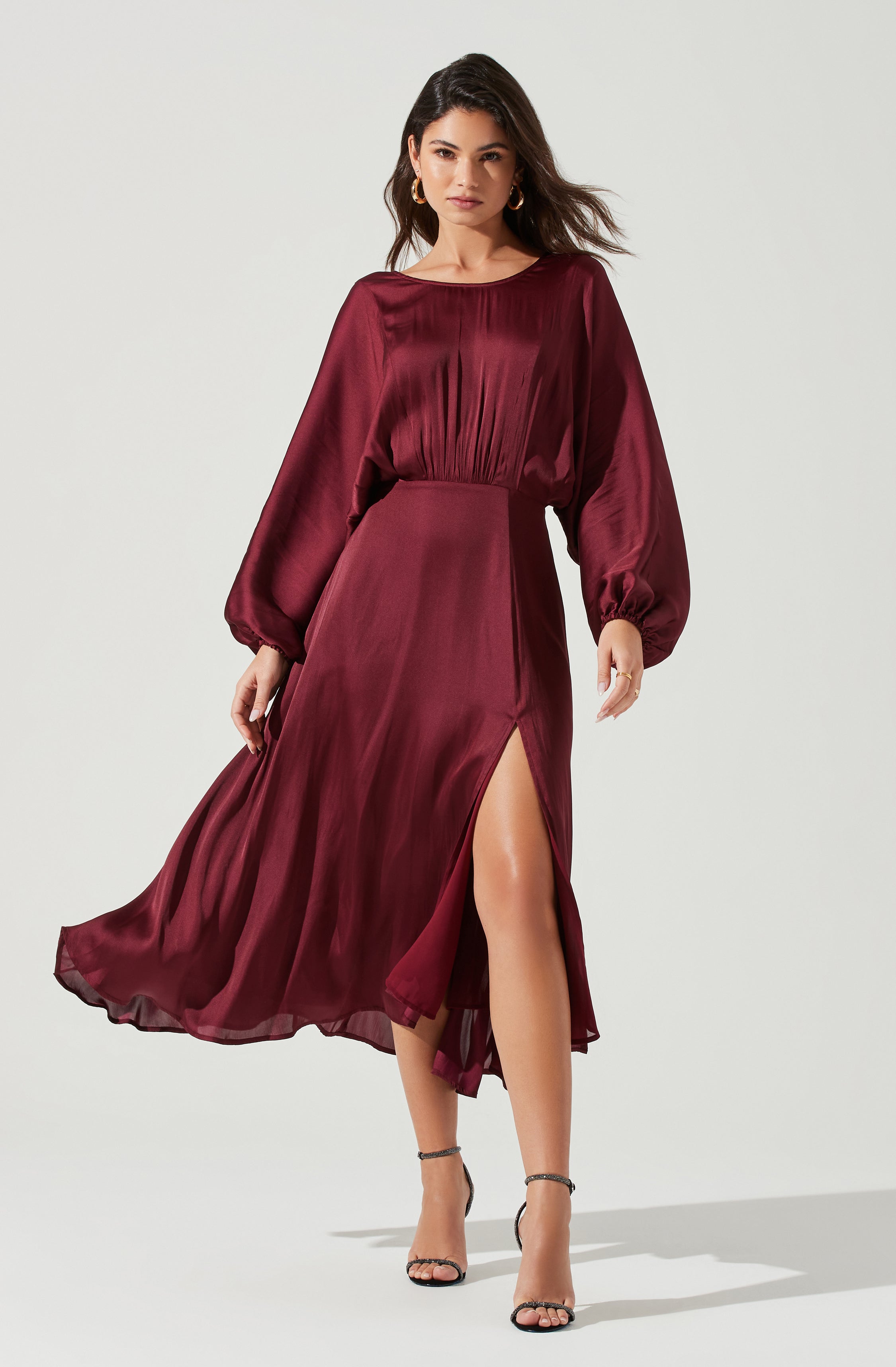 Marin Dolman Sleeve Midi Dress-Aljck