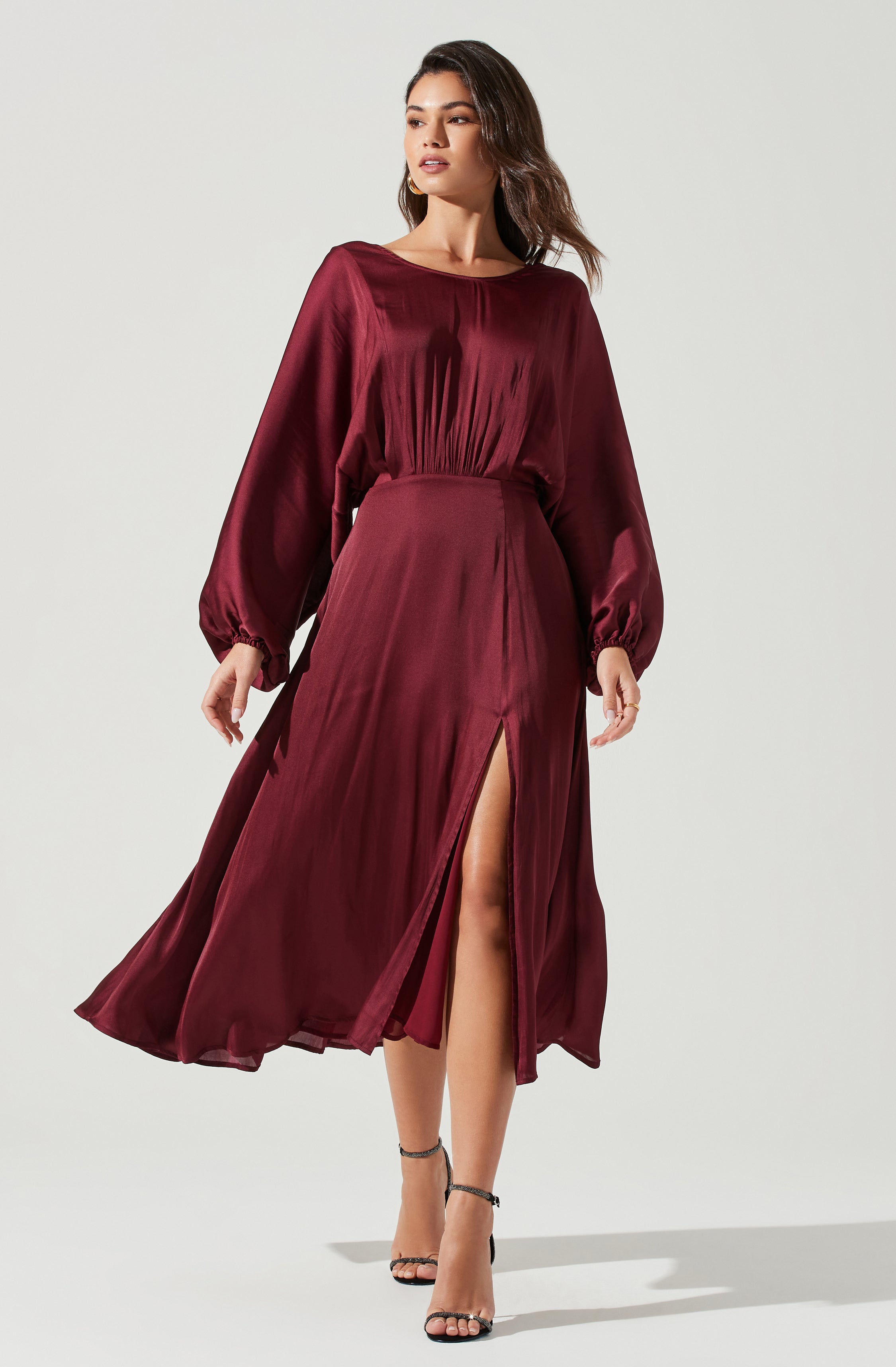 Marin Dolman Sleeve Midi Dress-Aljck