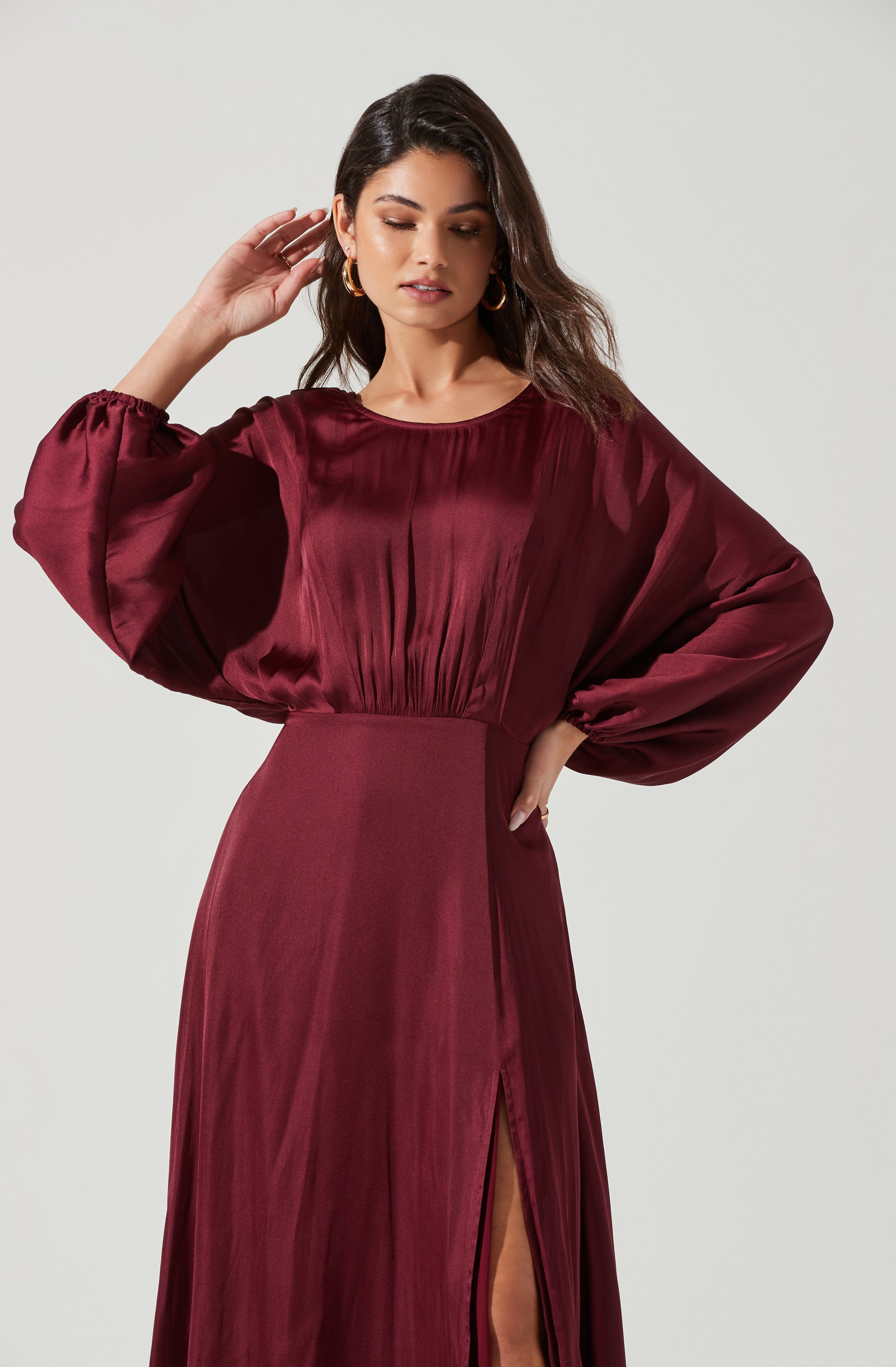 Marin Dolman Sleeve Midi Dress-Aljck