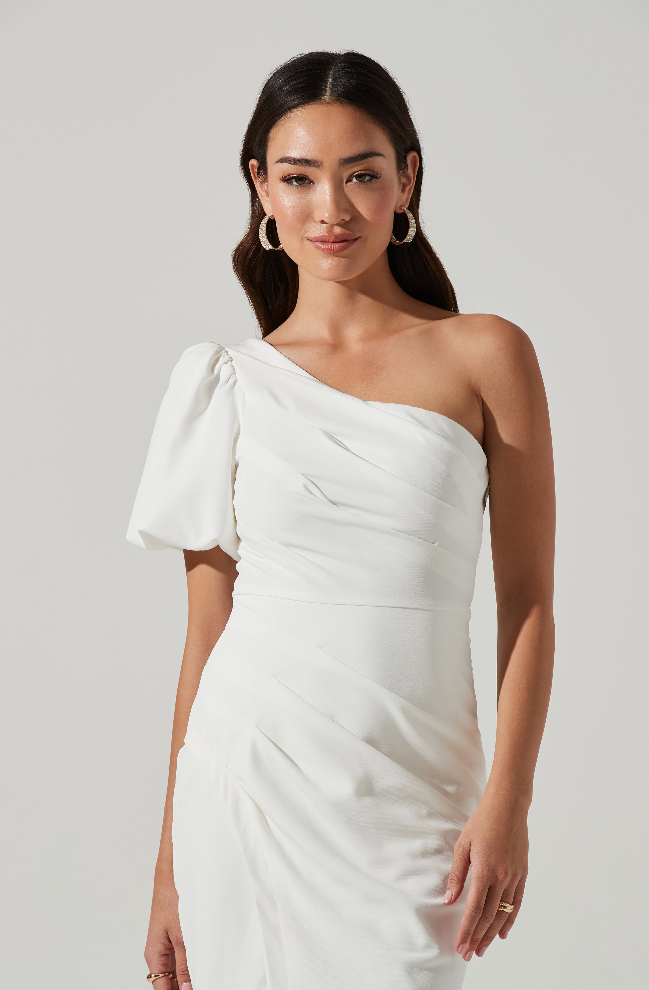 Joelle One Shoulder Midi Dress-Aljck