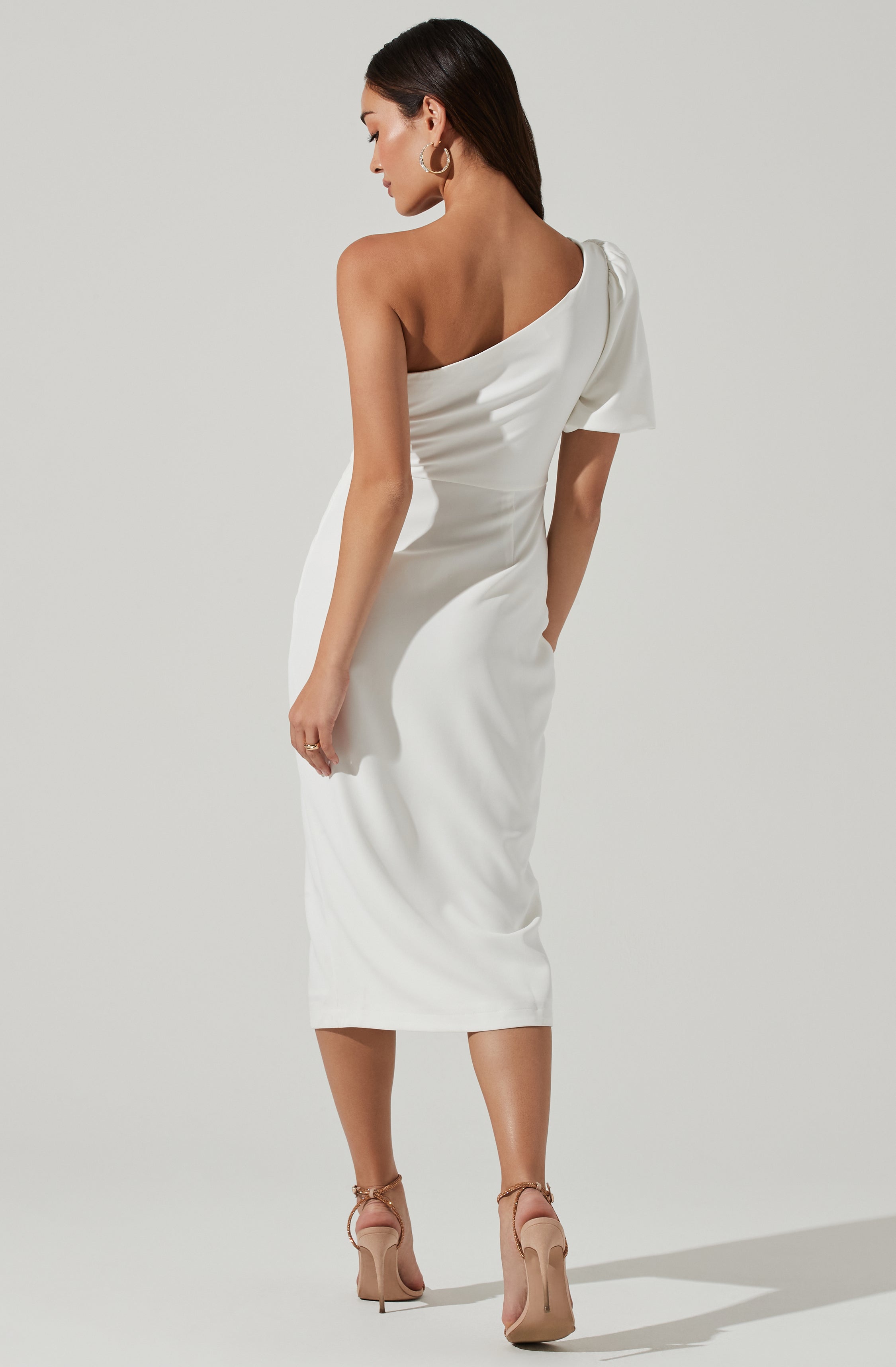 Joelle One Shoulder Midi Dress-Aljck