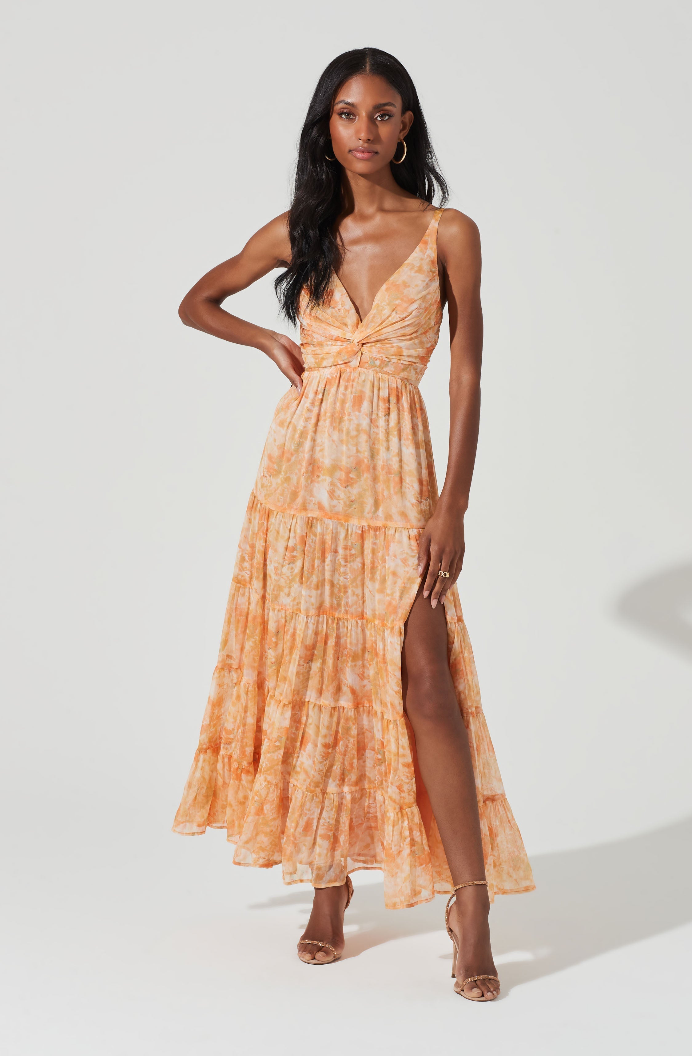 Elsa Floral Tiered Maxi Dress-Aljck