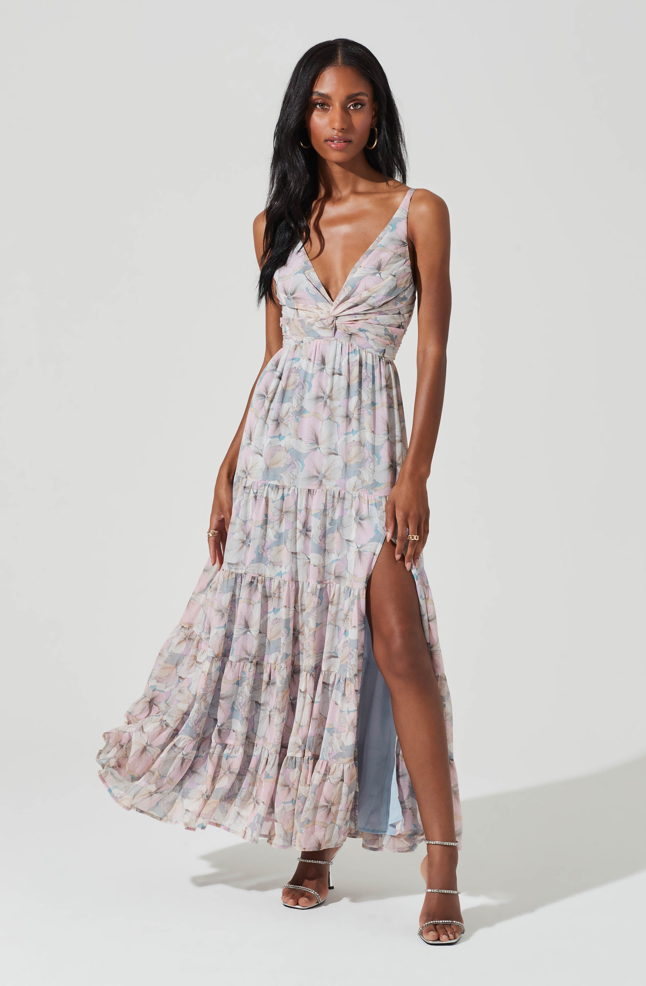 Elsa Floral Tiered Maxi Dress-Aljck