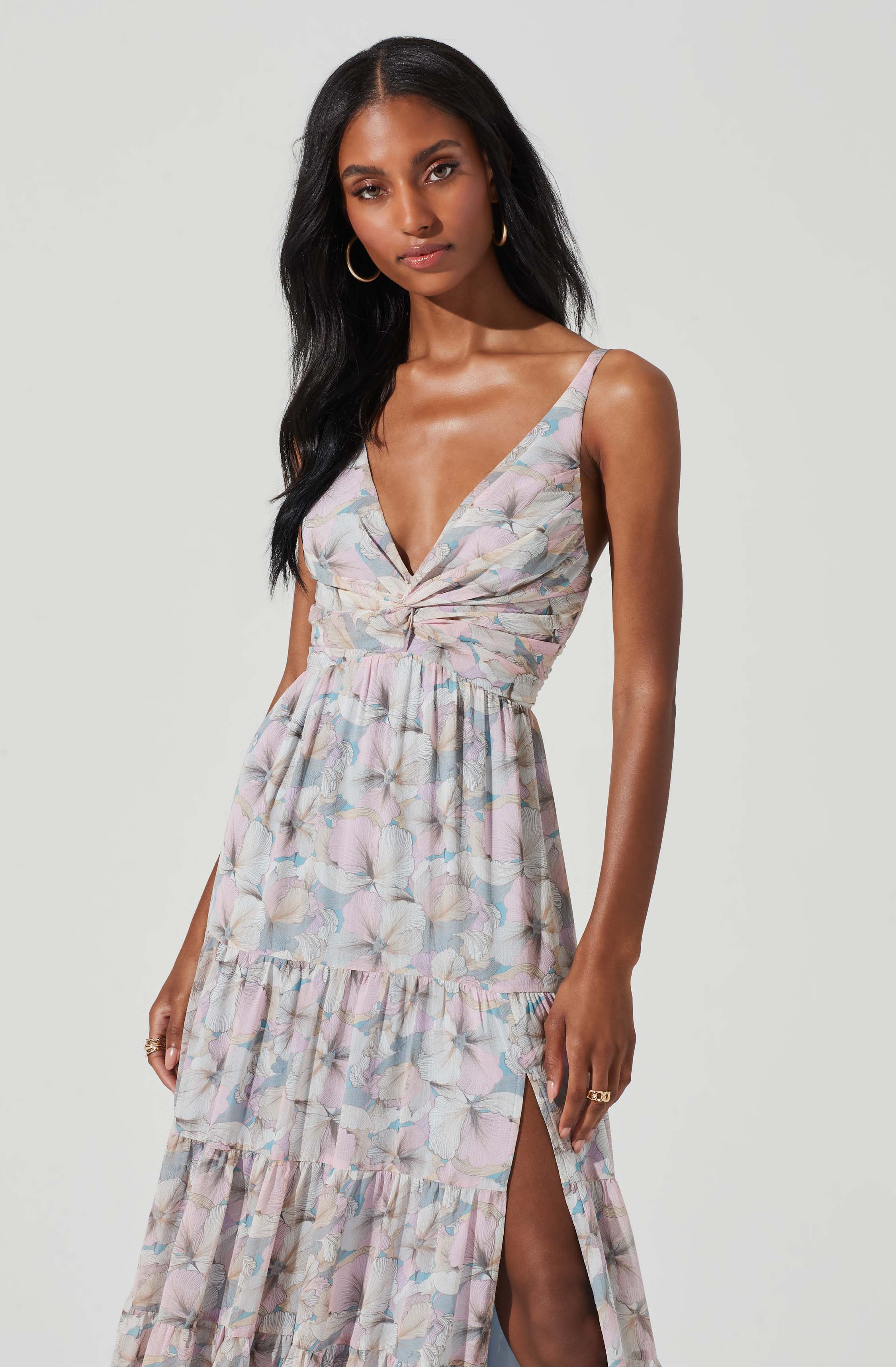 Elsa Floral Tiered Maxi Dress-Aljck