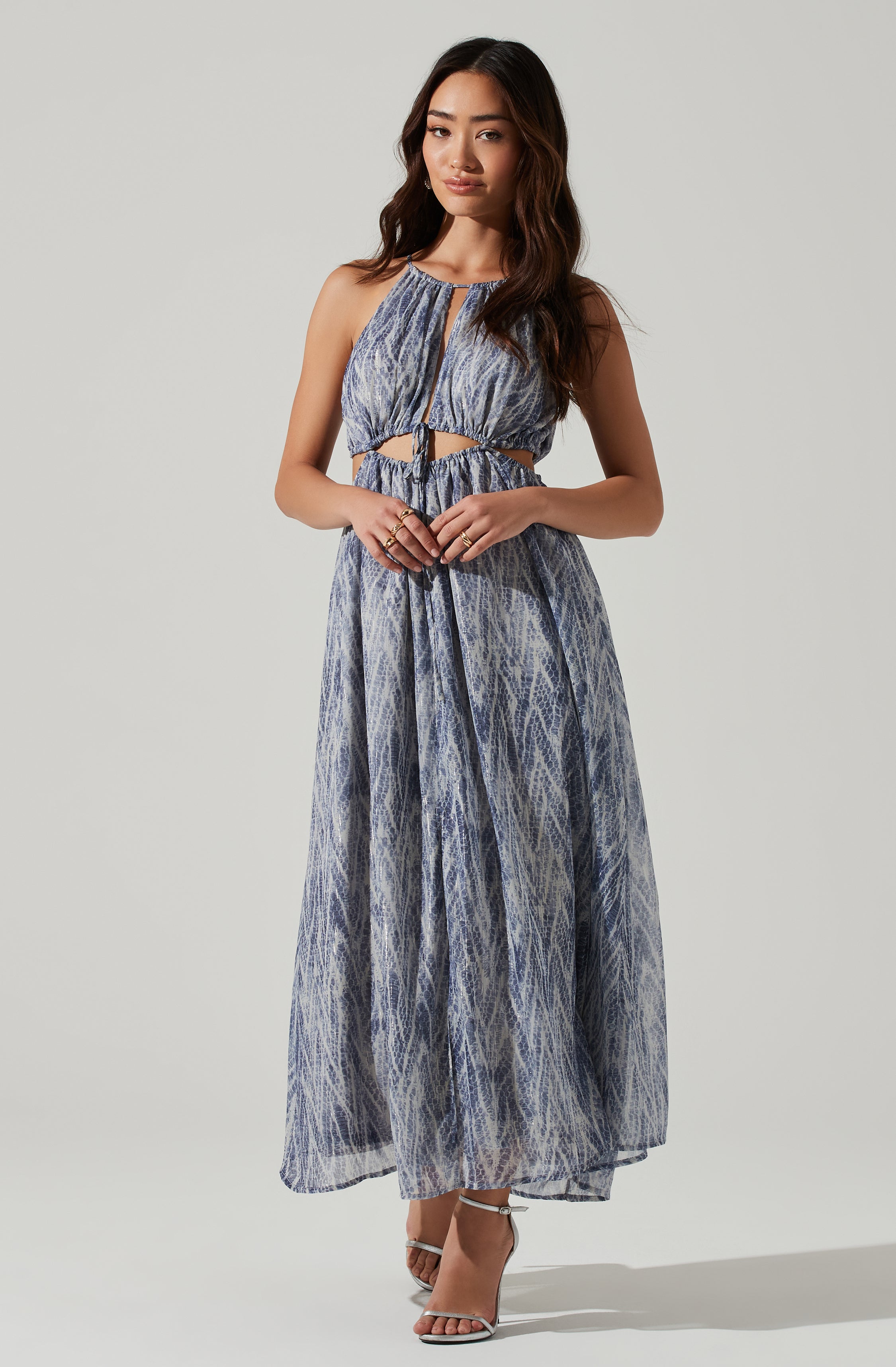 Mid Cutout Sleeveless Maxi Dress-Aljck