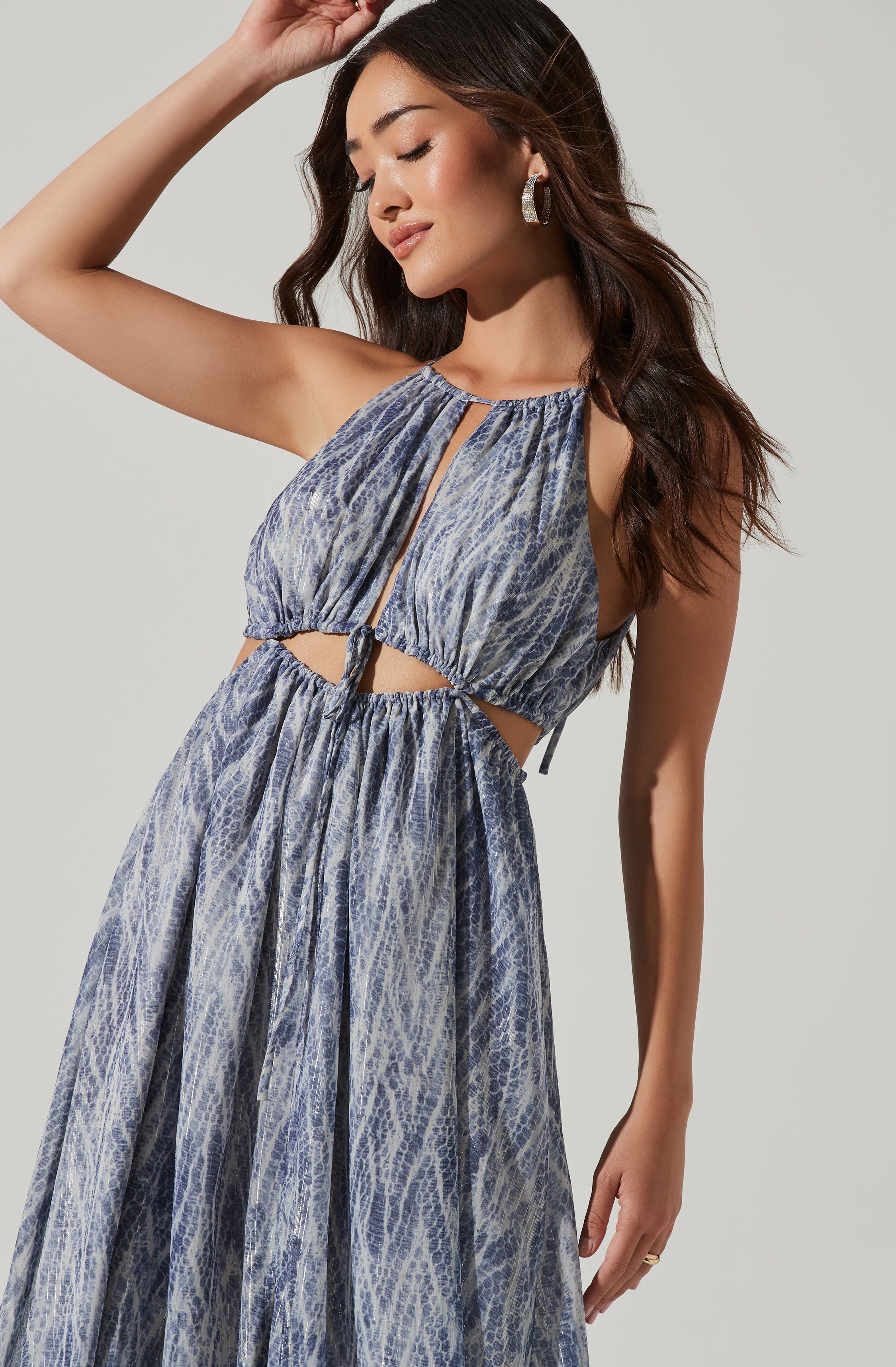 Mid Cutout Sleeveless Maxi Dress-Aljck
