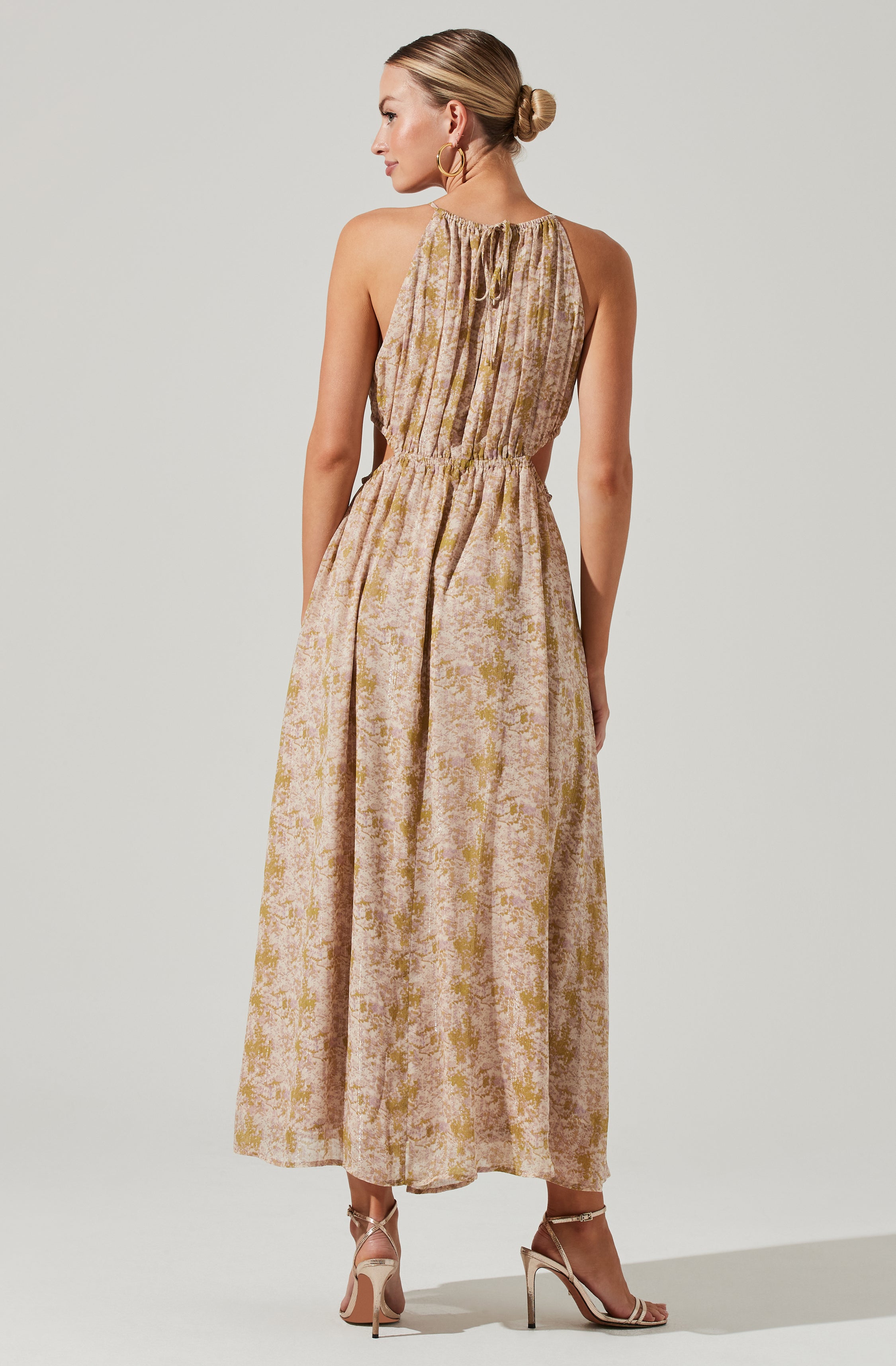 Mid Cutout Sleeveless Maxi Dress-Aljck