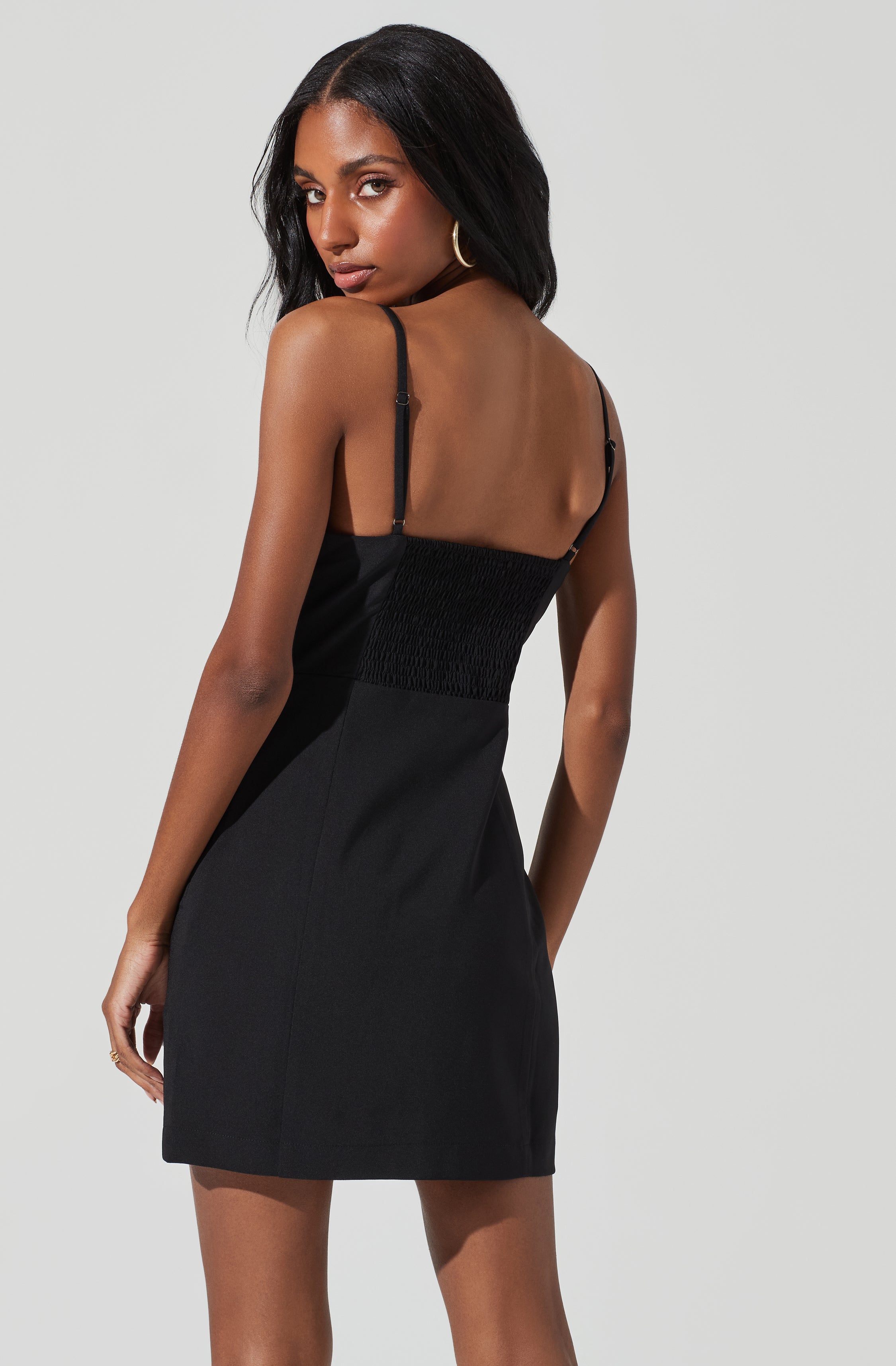 Ruched Bust Mini Dress-Aljck