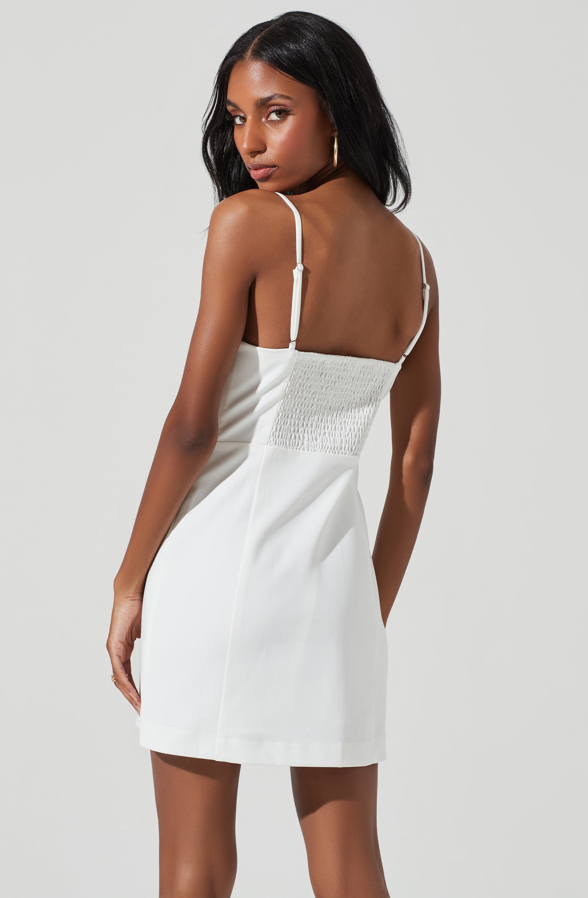 Ruched Bust Mini Dress-Aljck