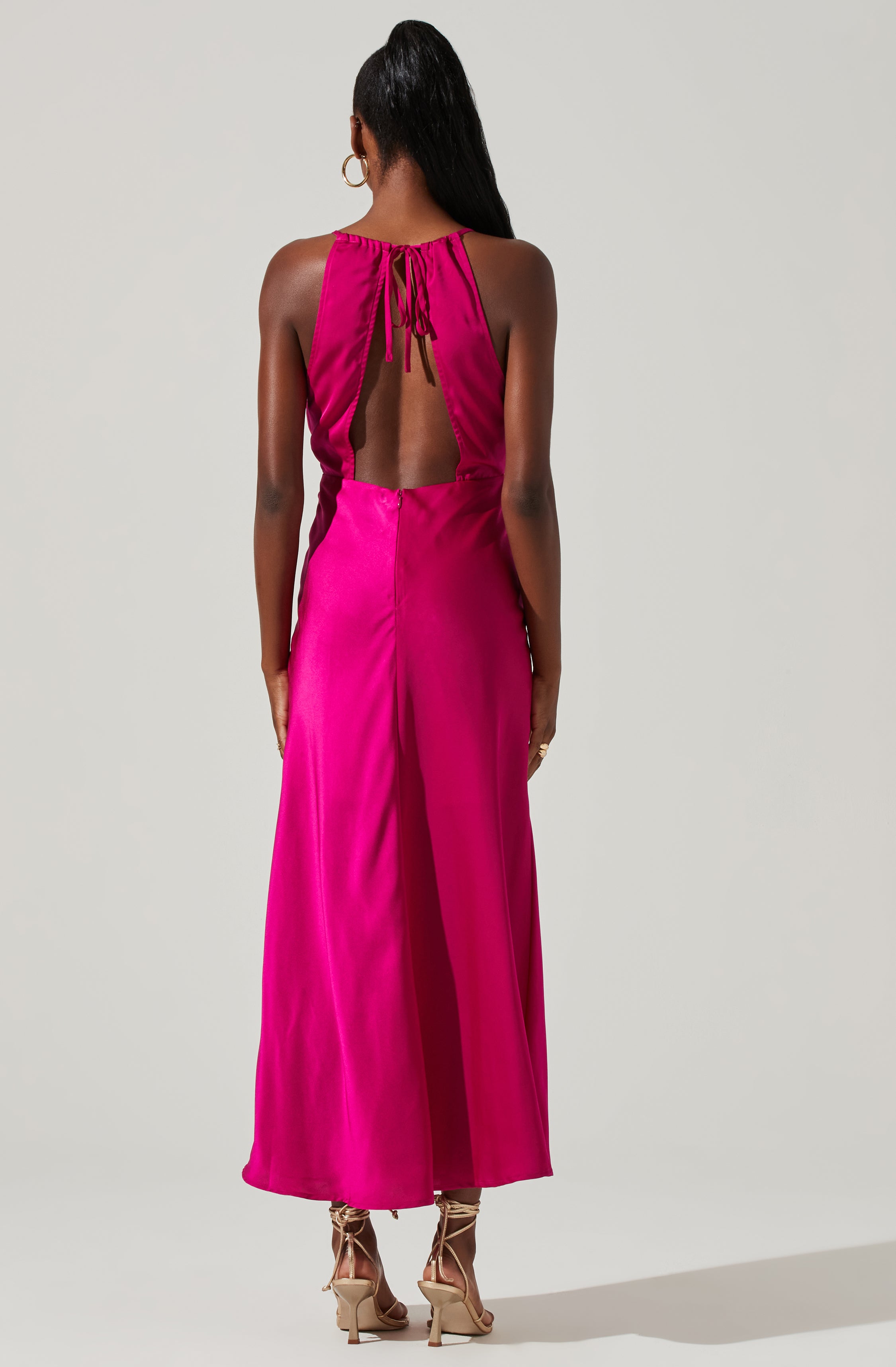 Ruched Bust Maxi Dress-Aljck