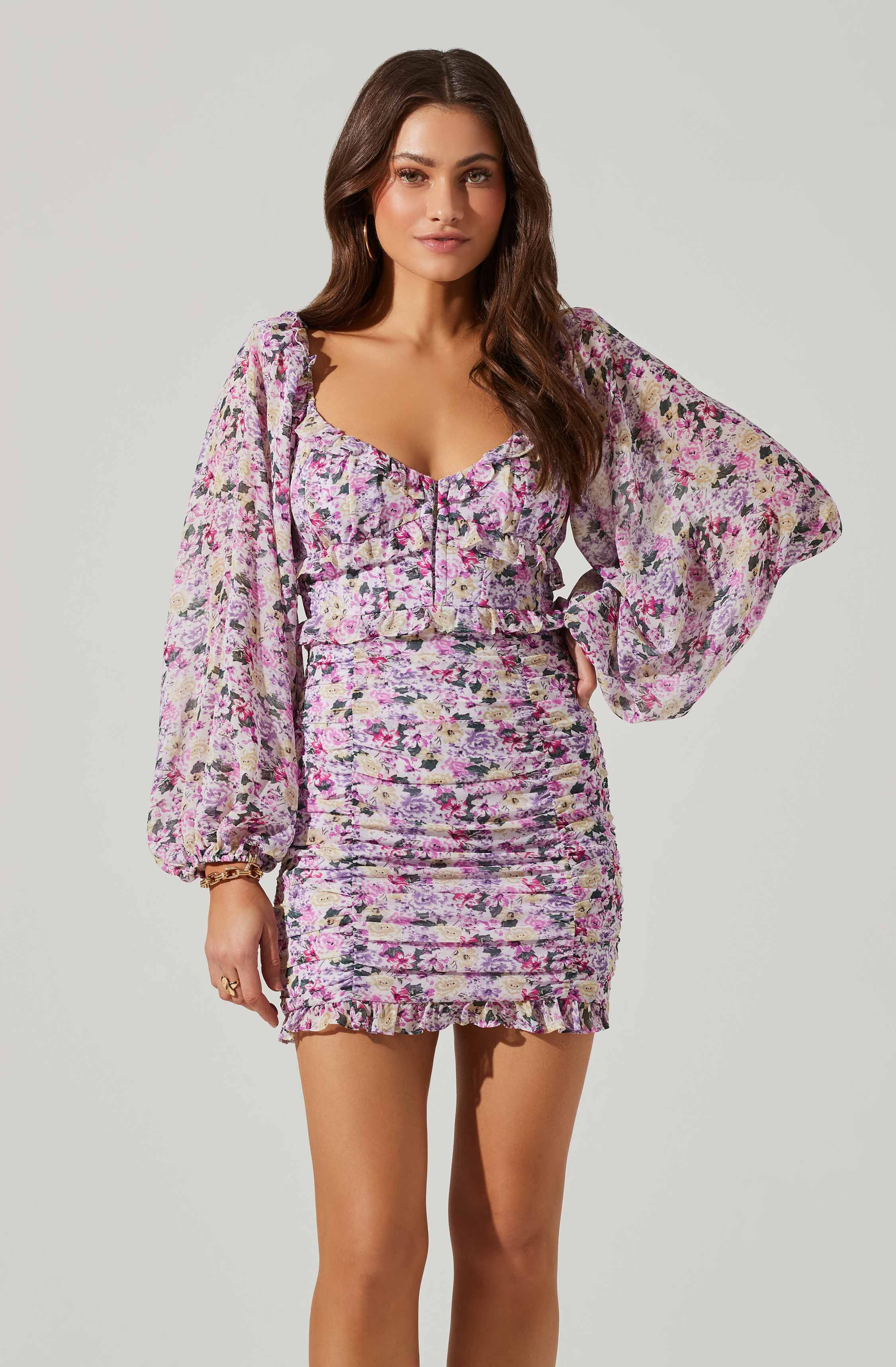 Ls ruched skirt dress-Aljck