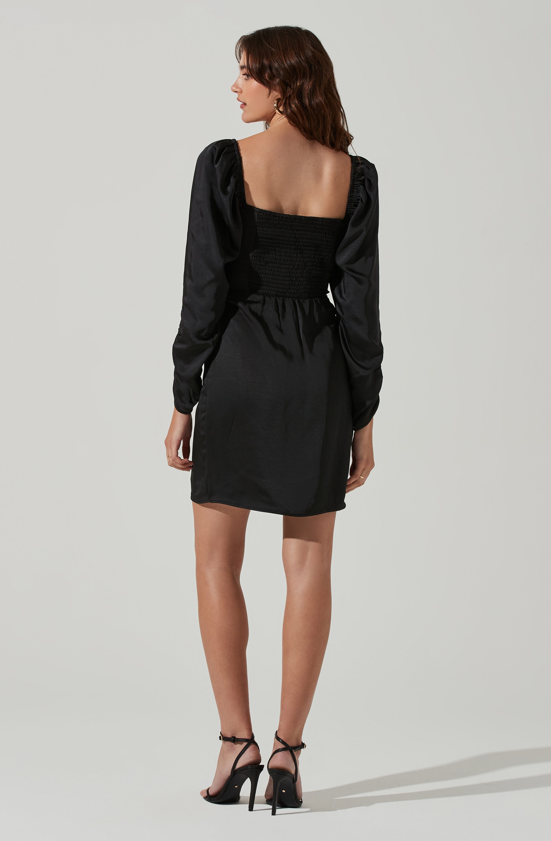 Lace Bustier Long Sleeve Mini Dress-Aljck