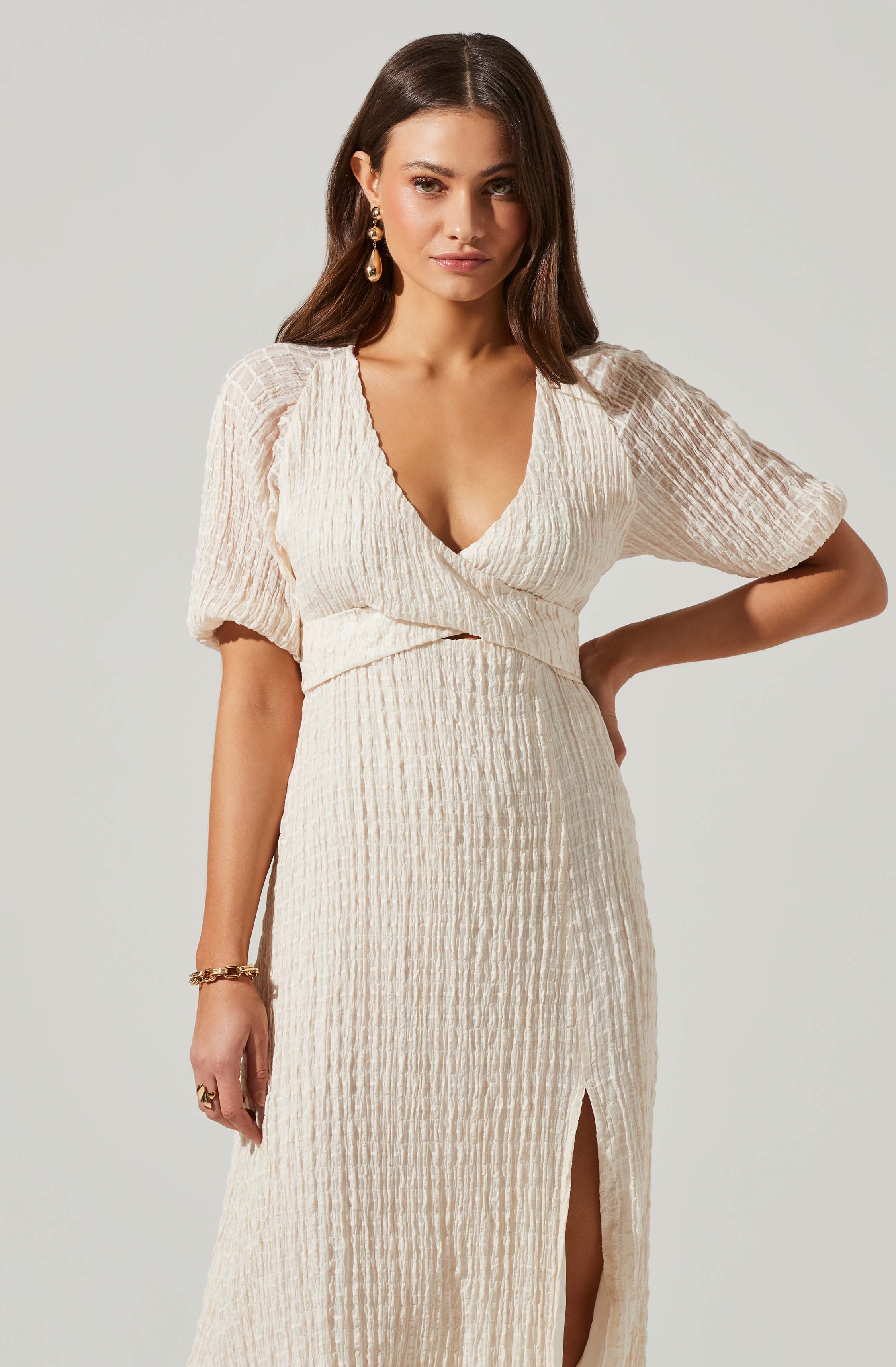 Cross Bust Tie Back Midi Dress-Aljck