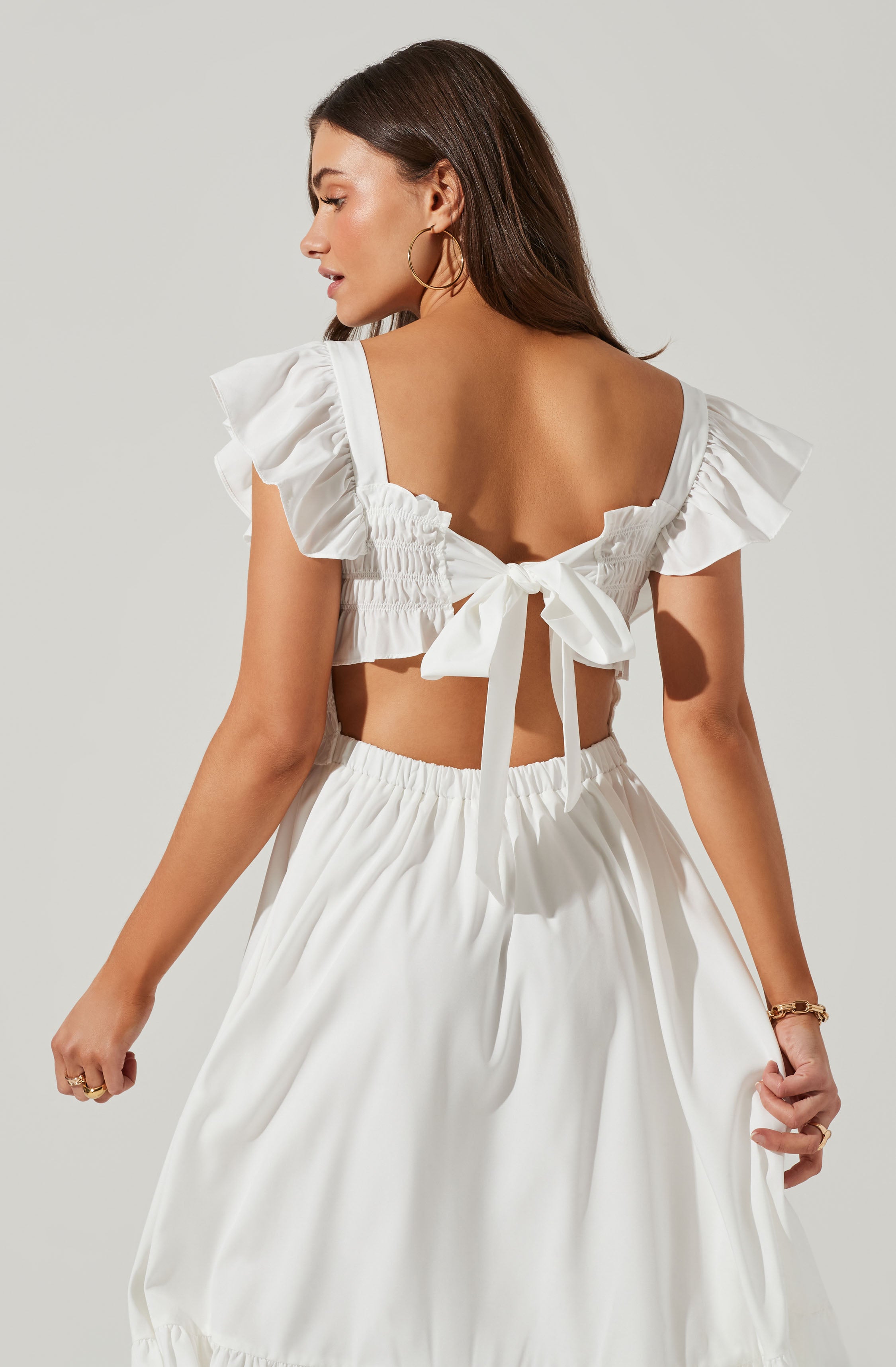 Flutter Sleeve Midi Dress-Aljck