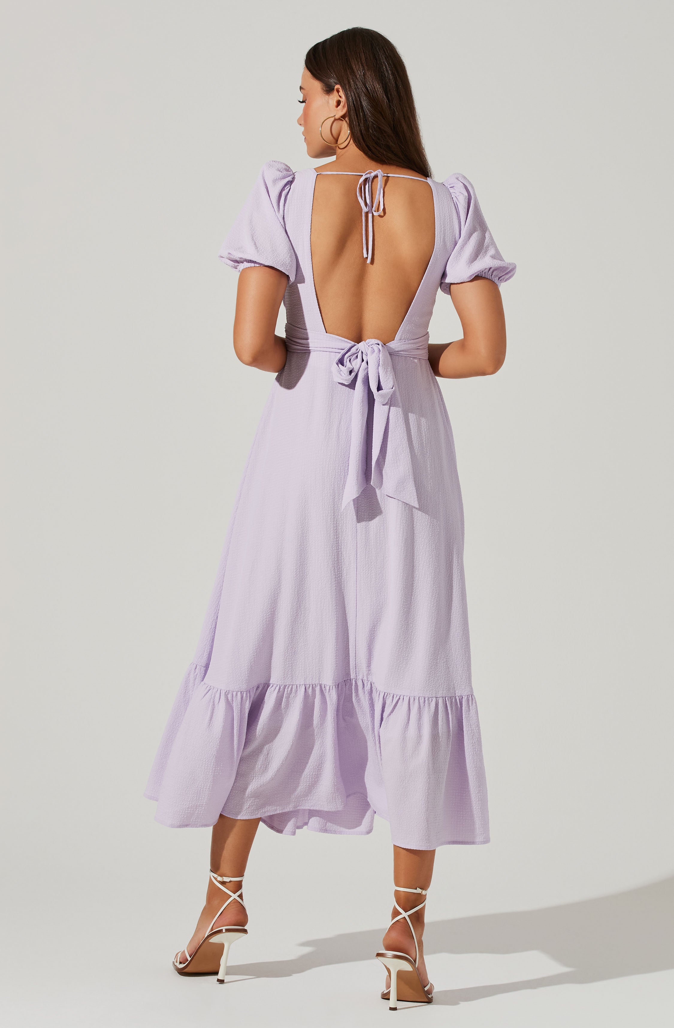 Twist Bust Tie Back Midi Dress-Aljck