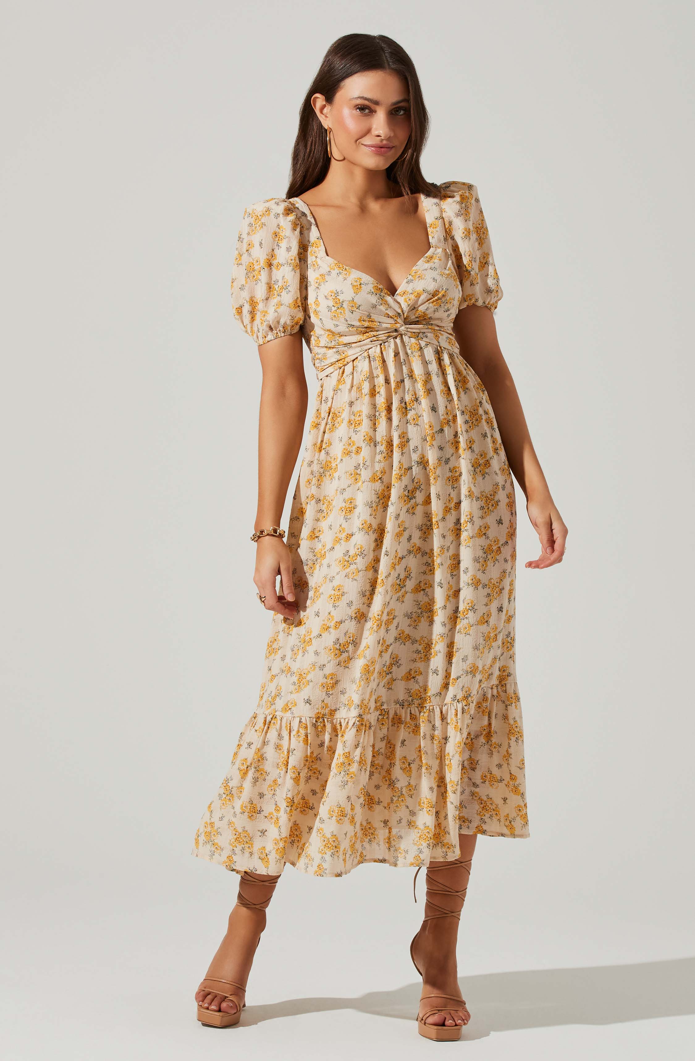 Twist bust tie back dress-Aljck