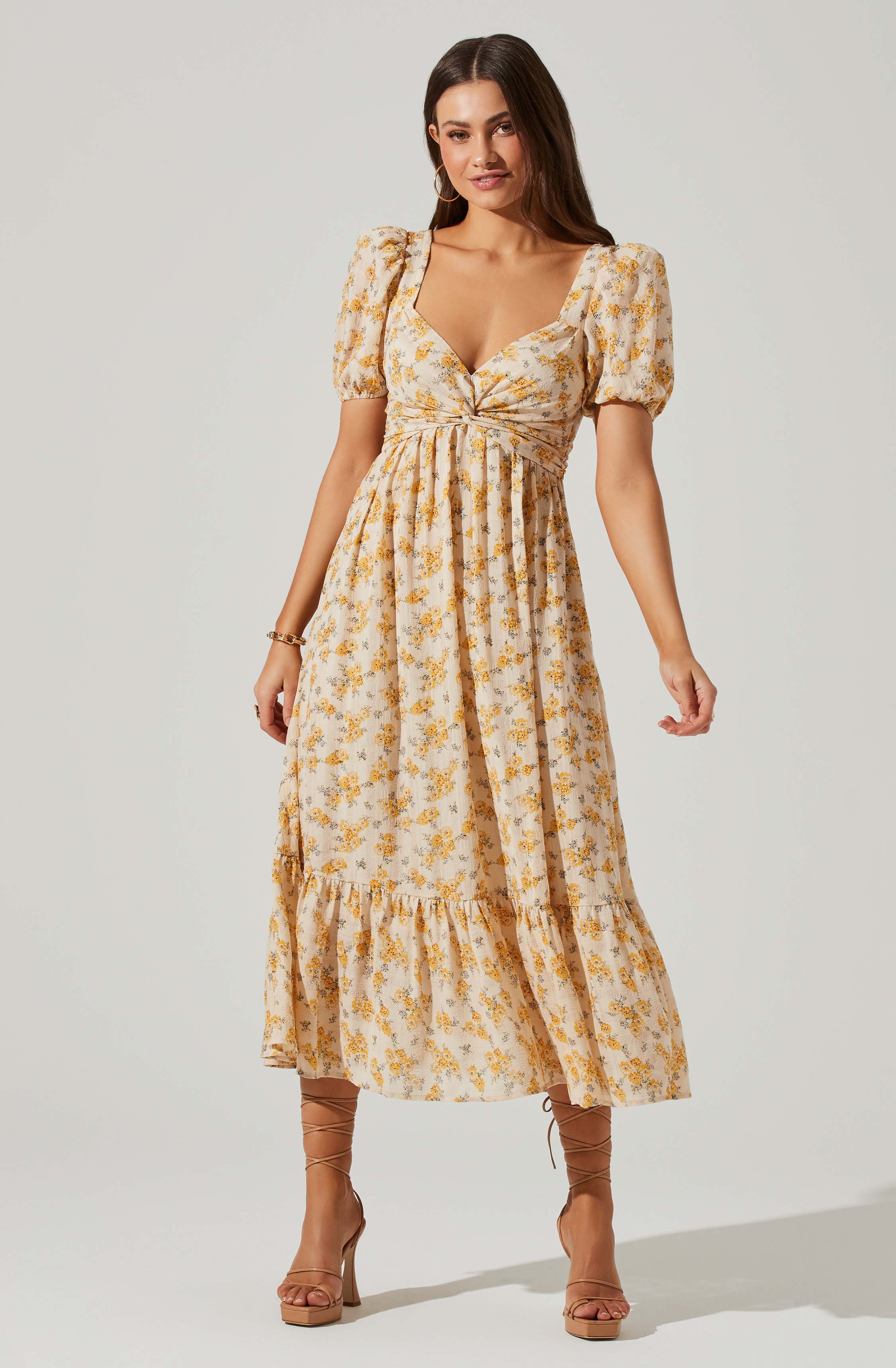 Twist bust tie back dress-Aljck