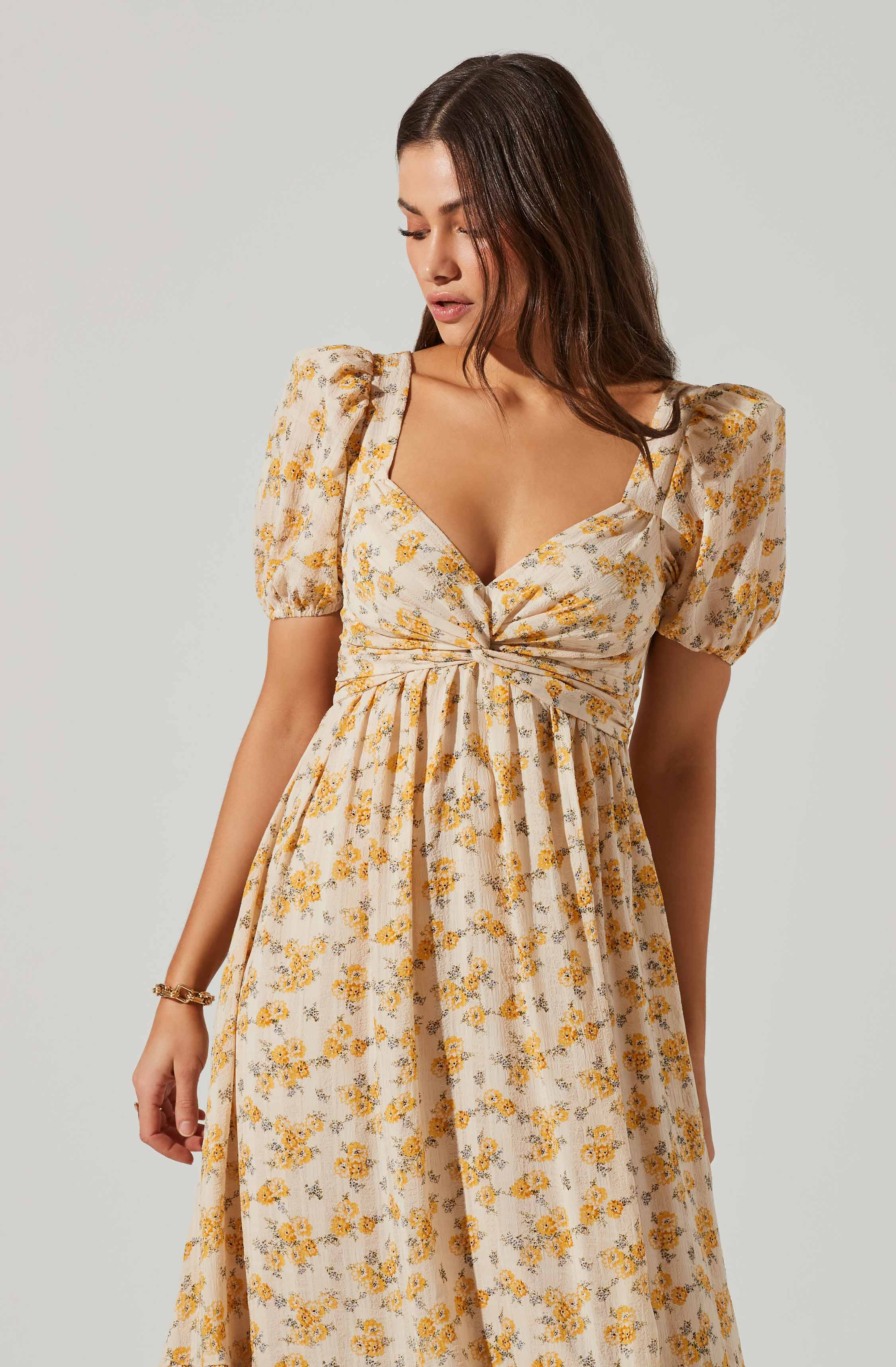 Twist bust tie back dress-Aljck