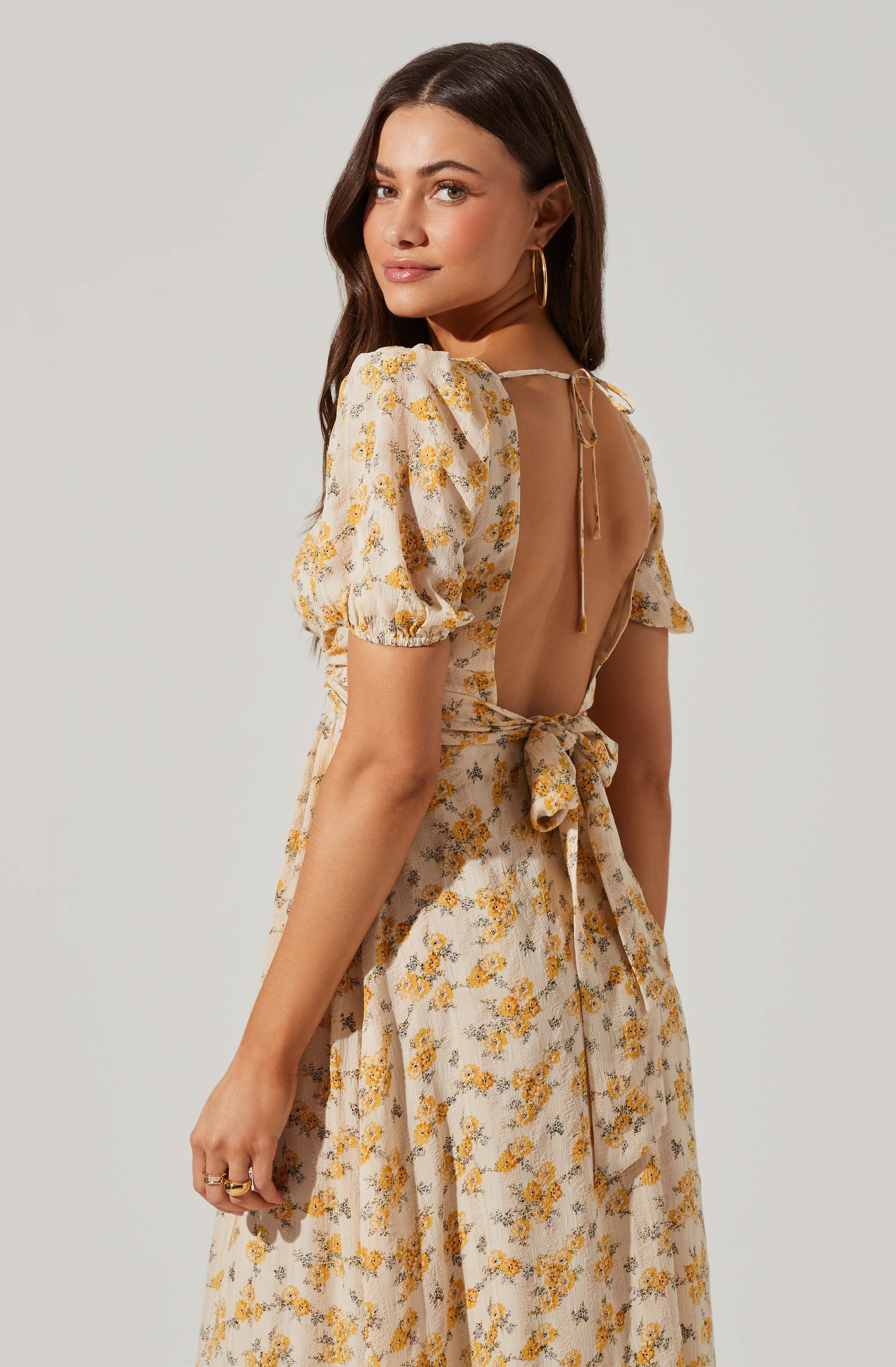 Twist bust tie back dress-Aljck