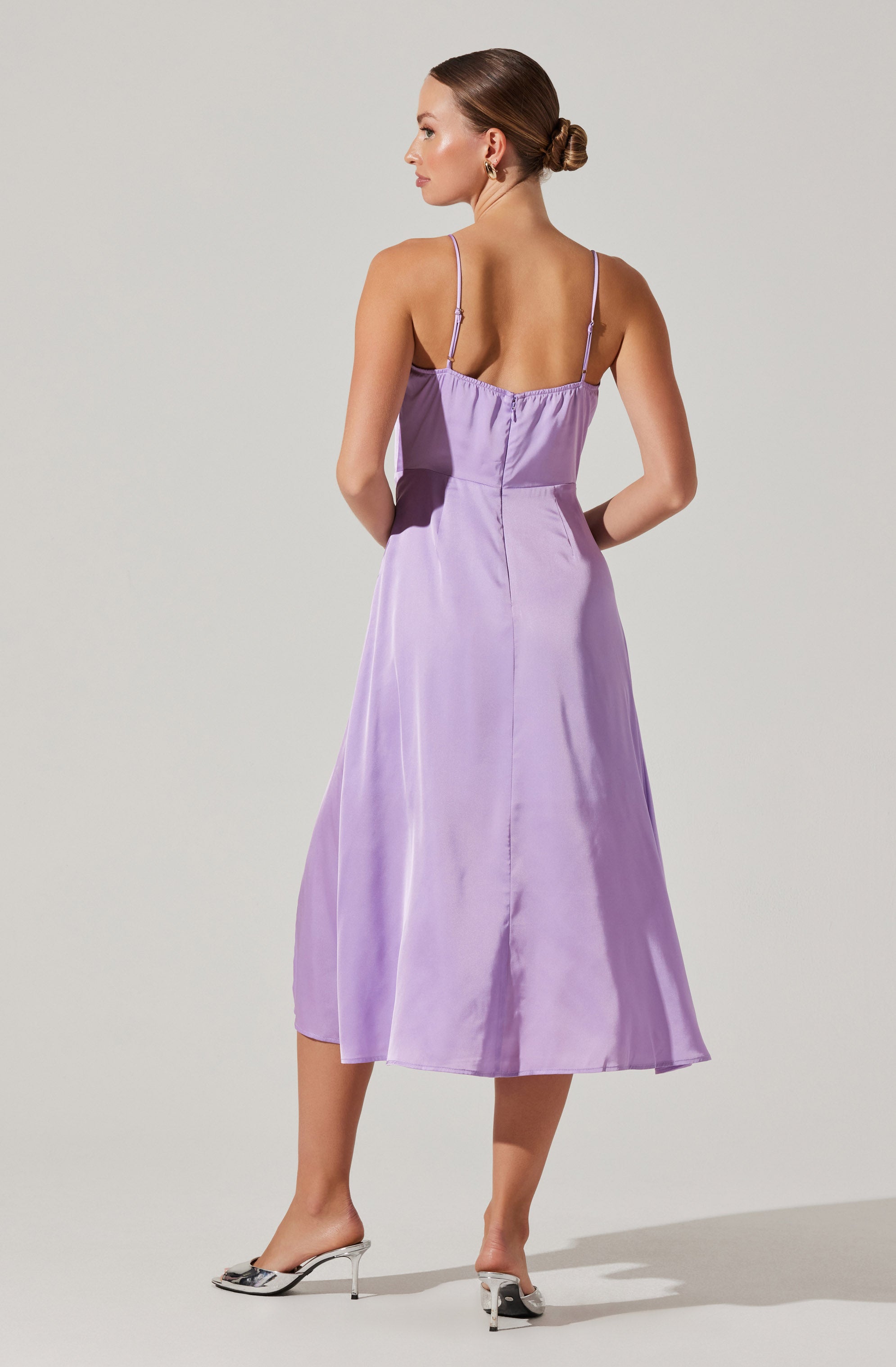 Bustier Satin Midi Dress-Aljck