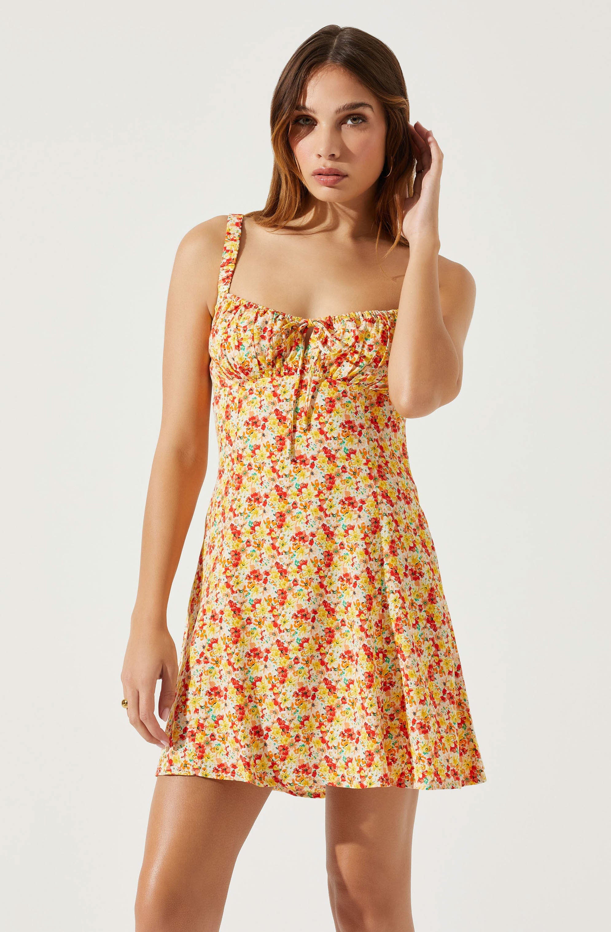 Sweetheart Neck Open Back Mini Dress-Aljck