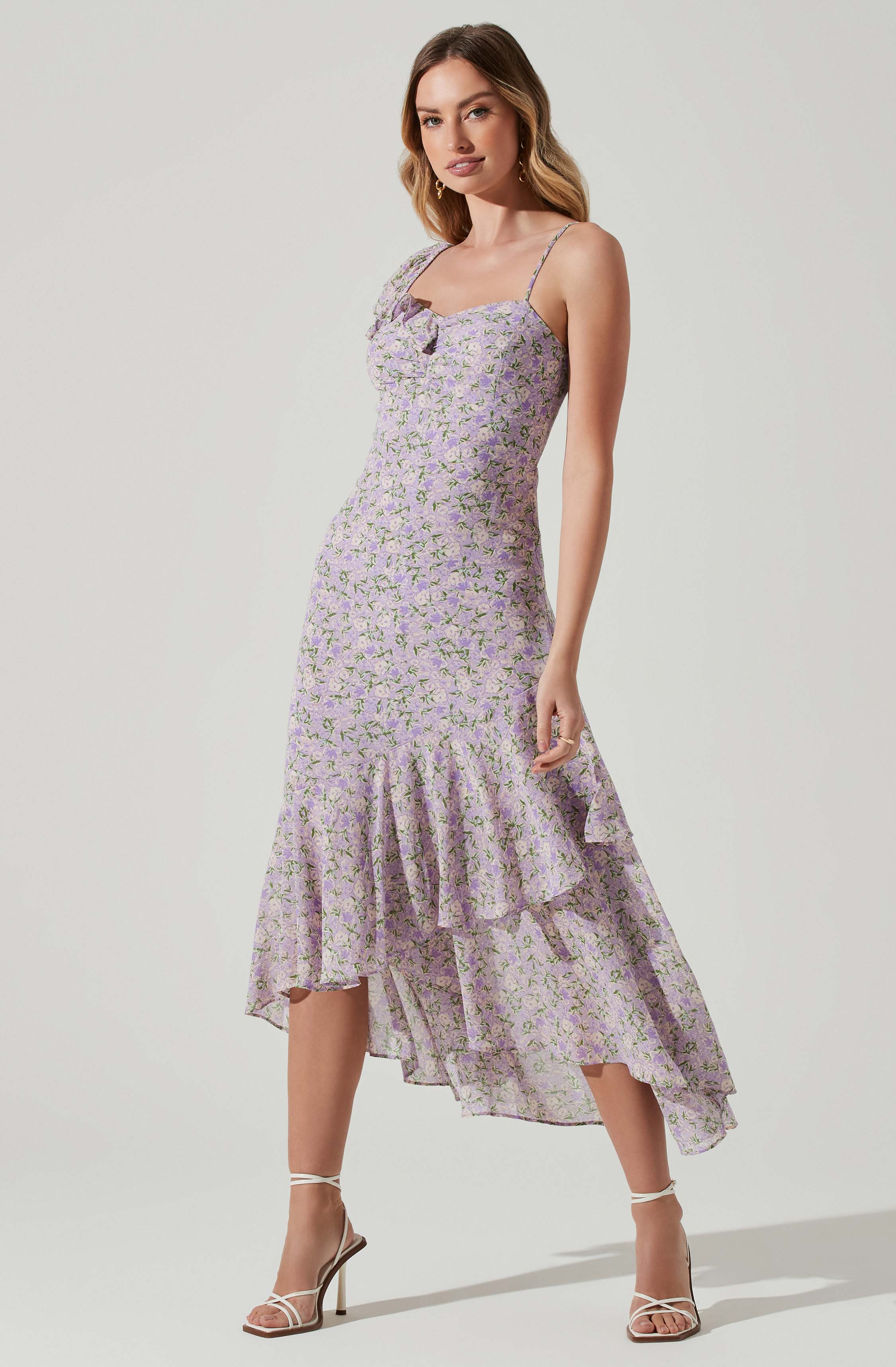 Camelia Floral Midi Dress-Aljck