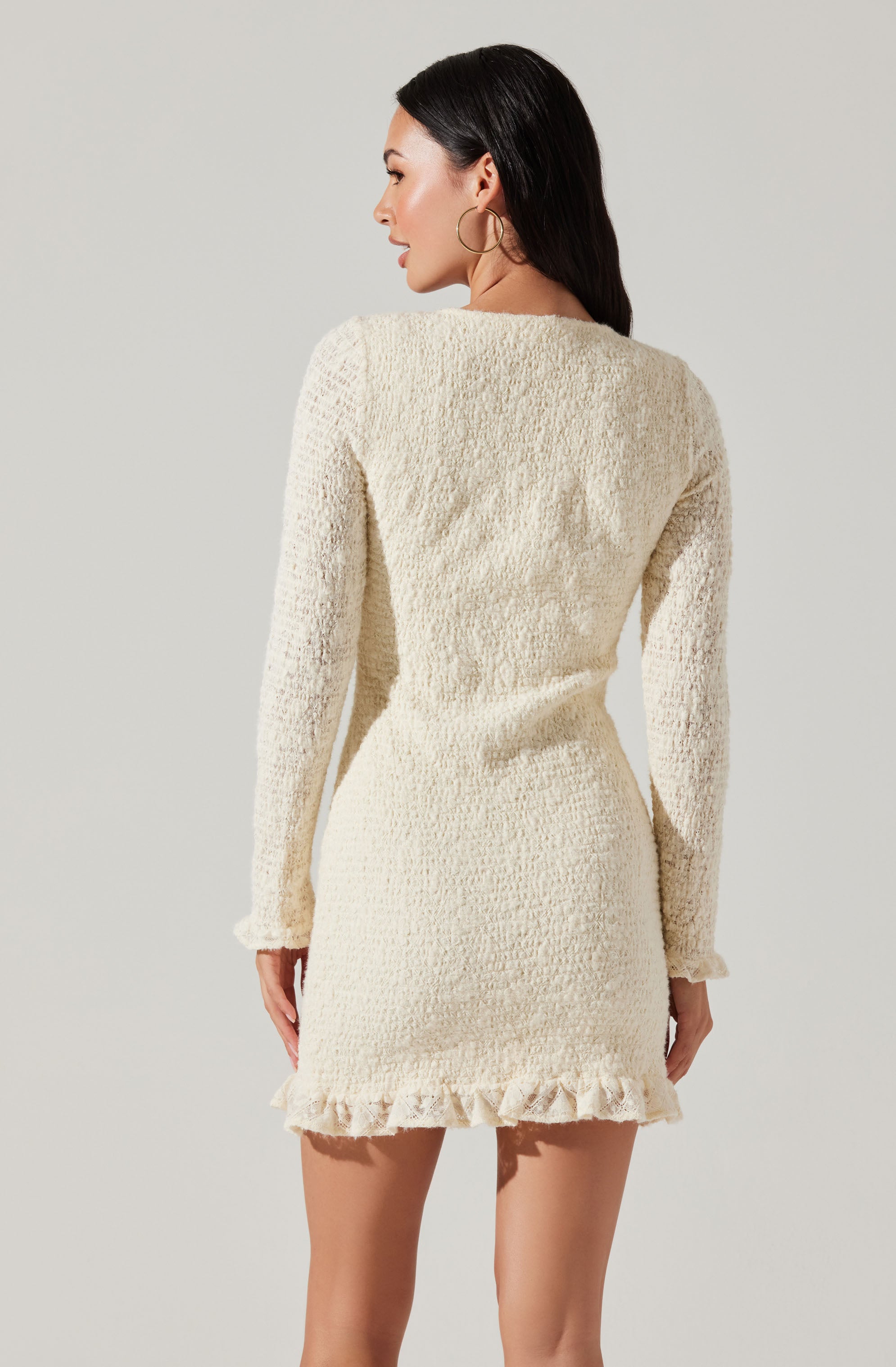 Smocked Square Neck Mini Dress-Aljck