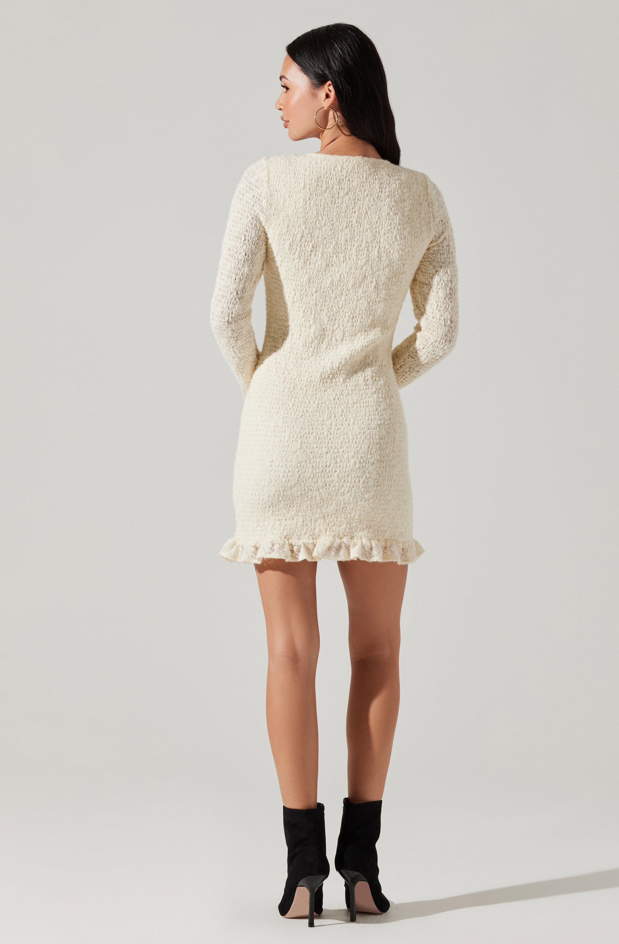 Smocked Square Neck Mini Dress-Aljck