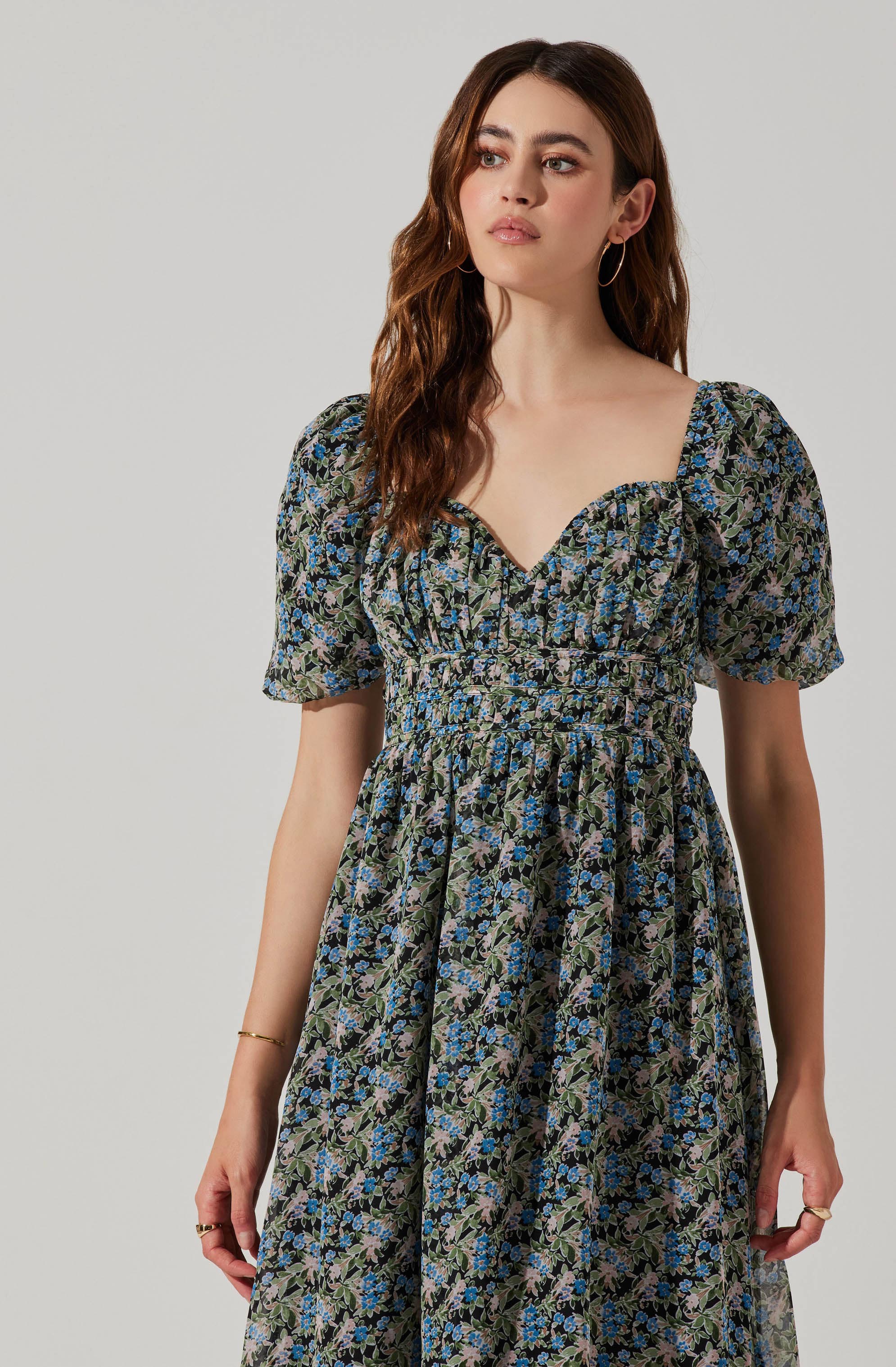 V-wire Sweetheart A-line Midi Dress-Aljck