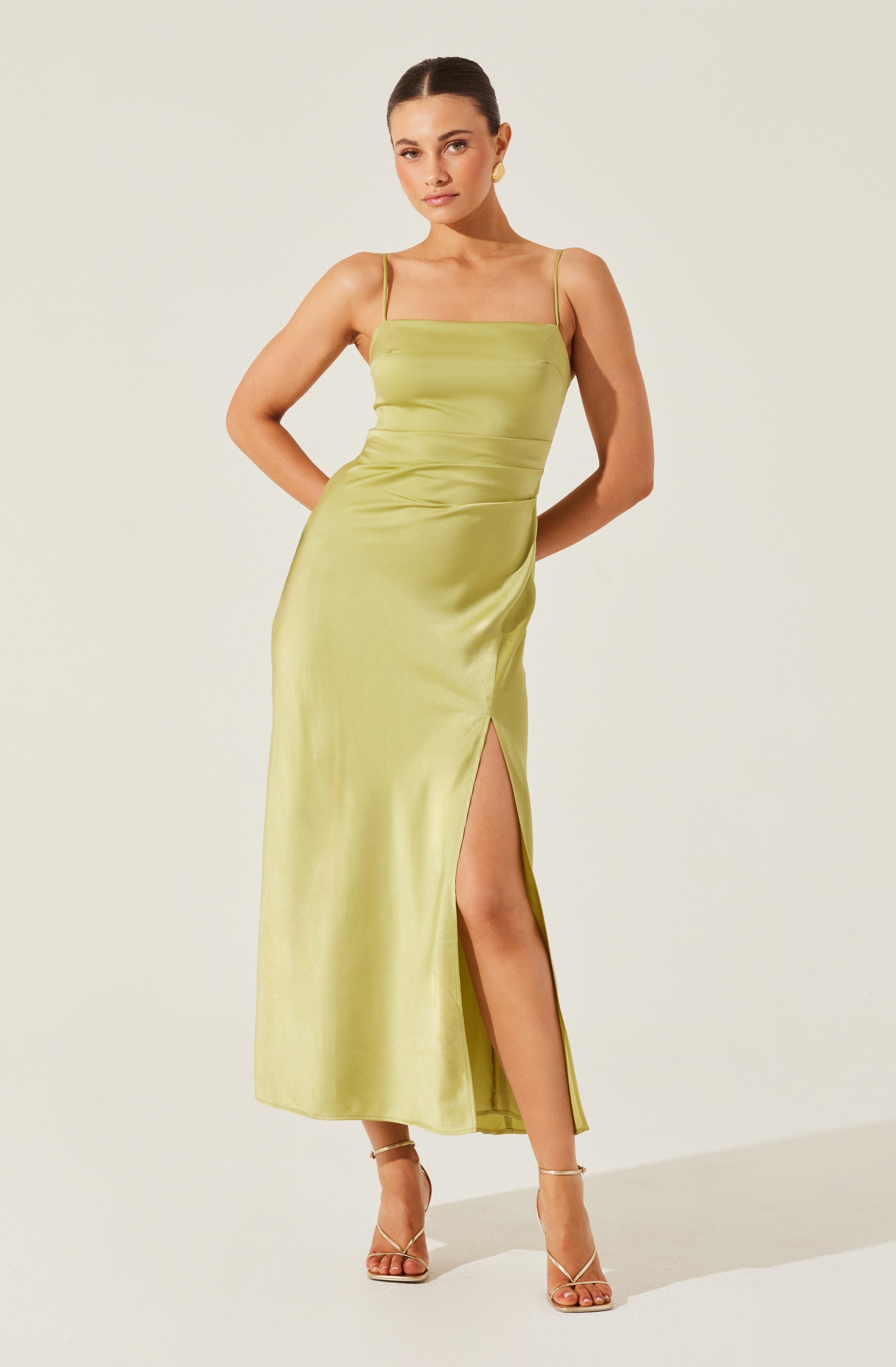Satin Maxi Dress-Aljck