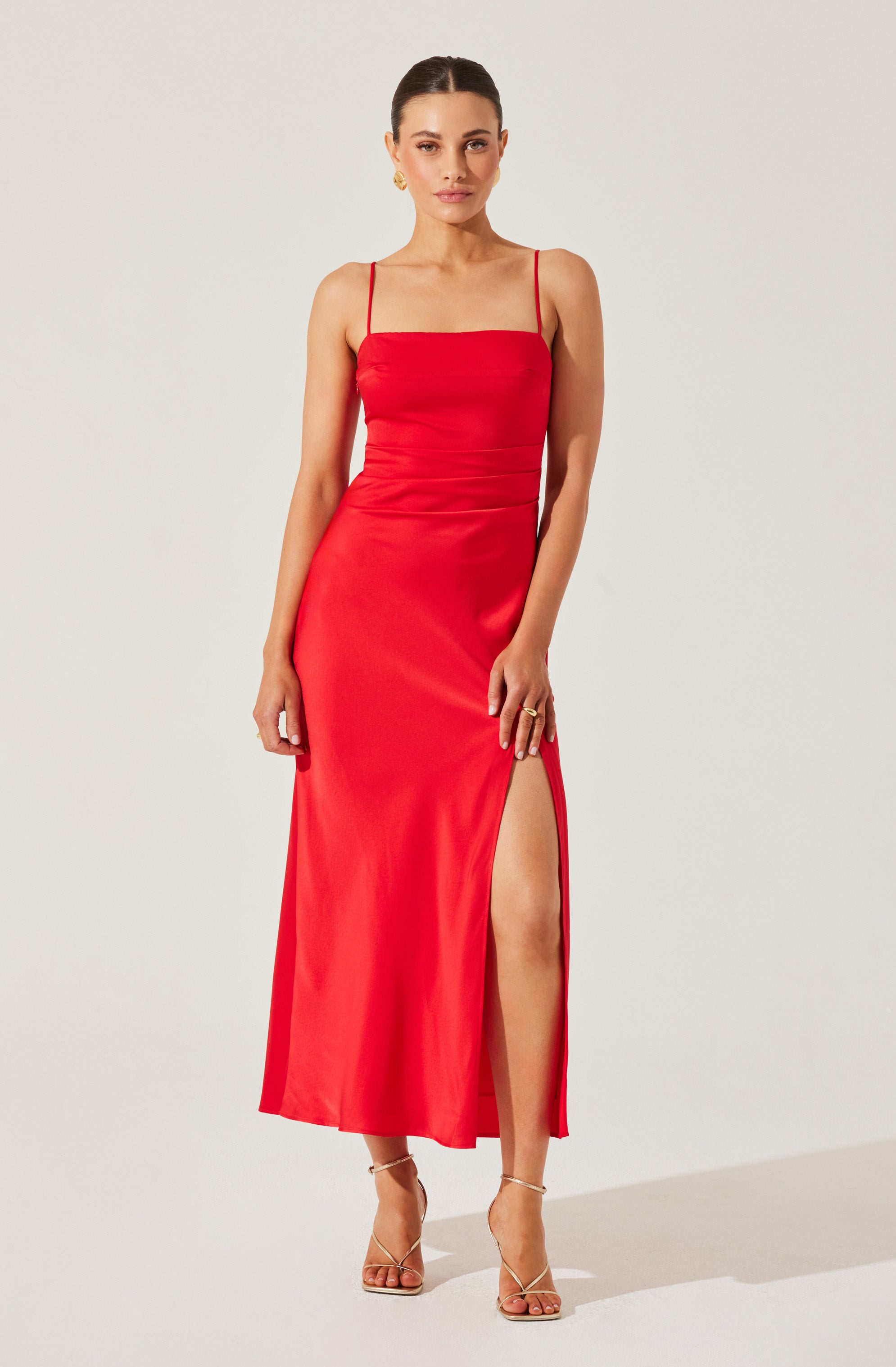 Satin Maxi Dress-Aljck