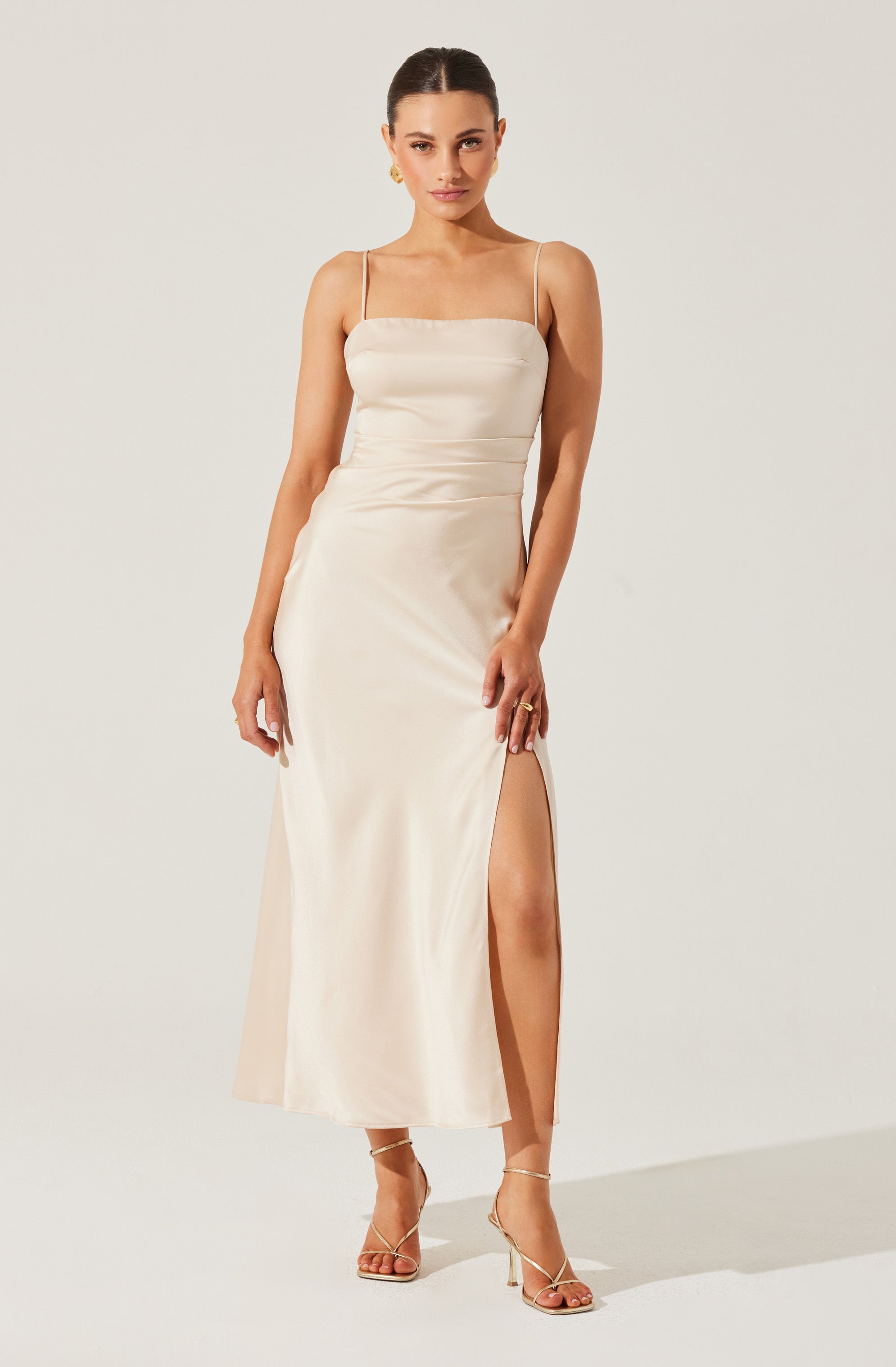 Satin Maxi Dress-Aljck