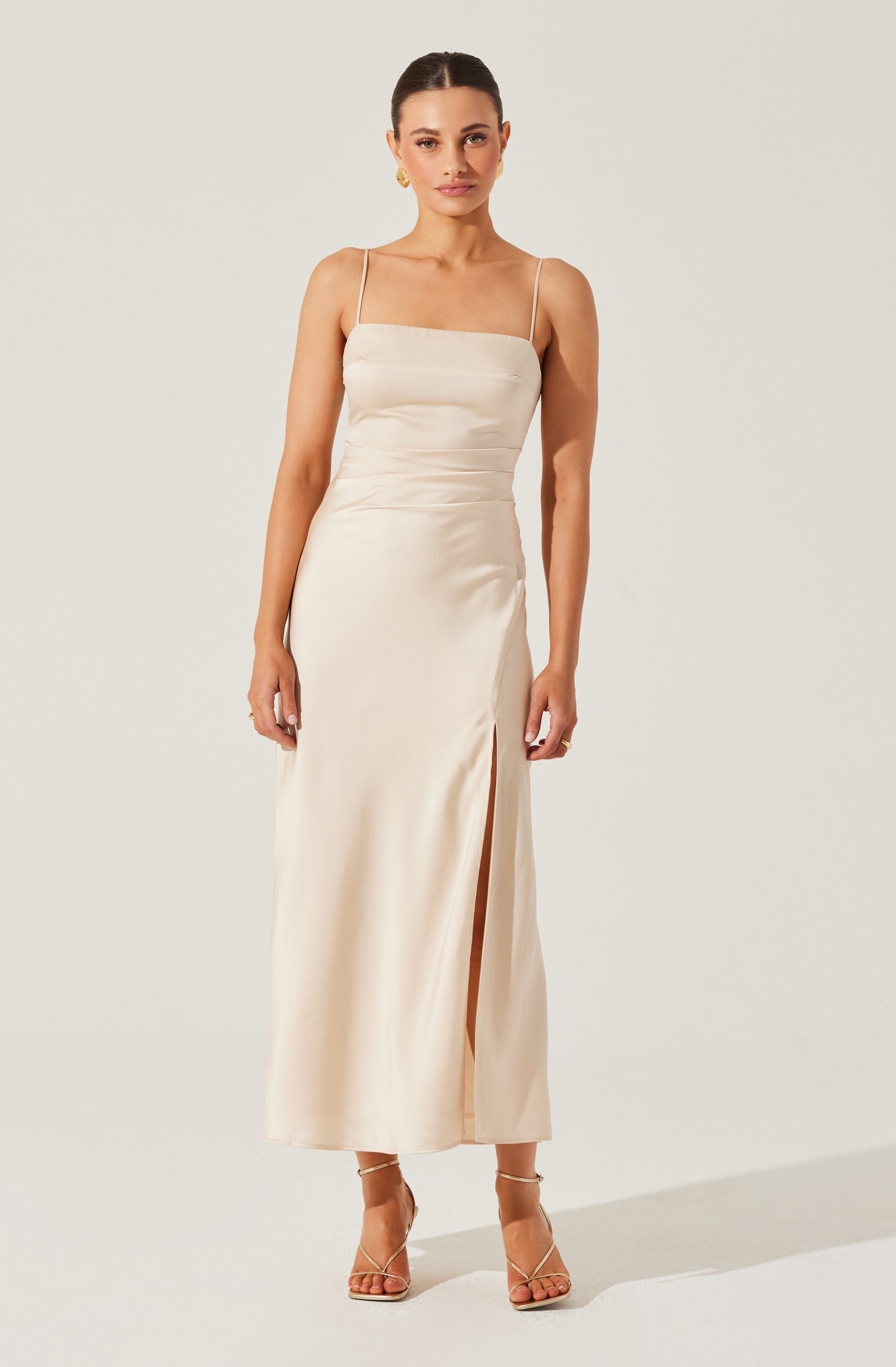 Satin Maxi Dress-Aljck