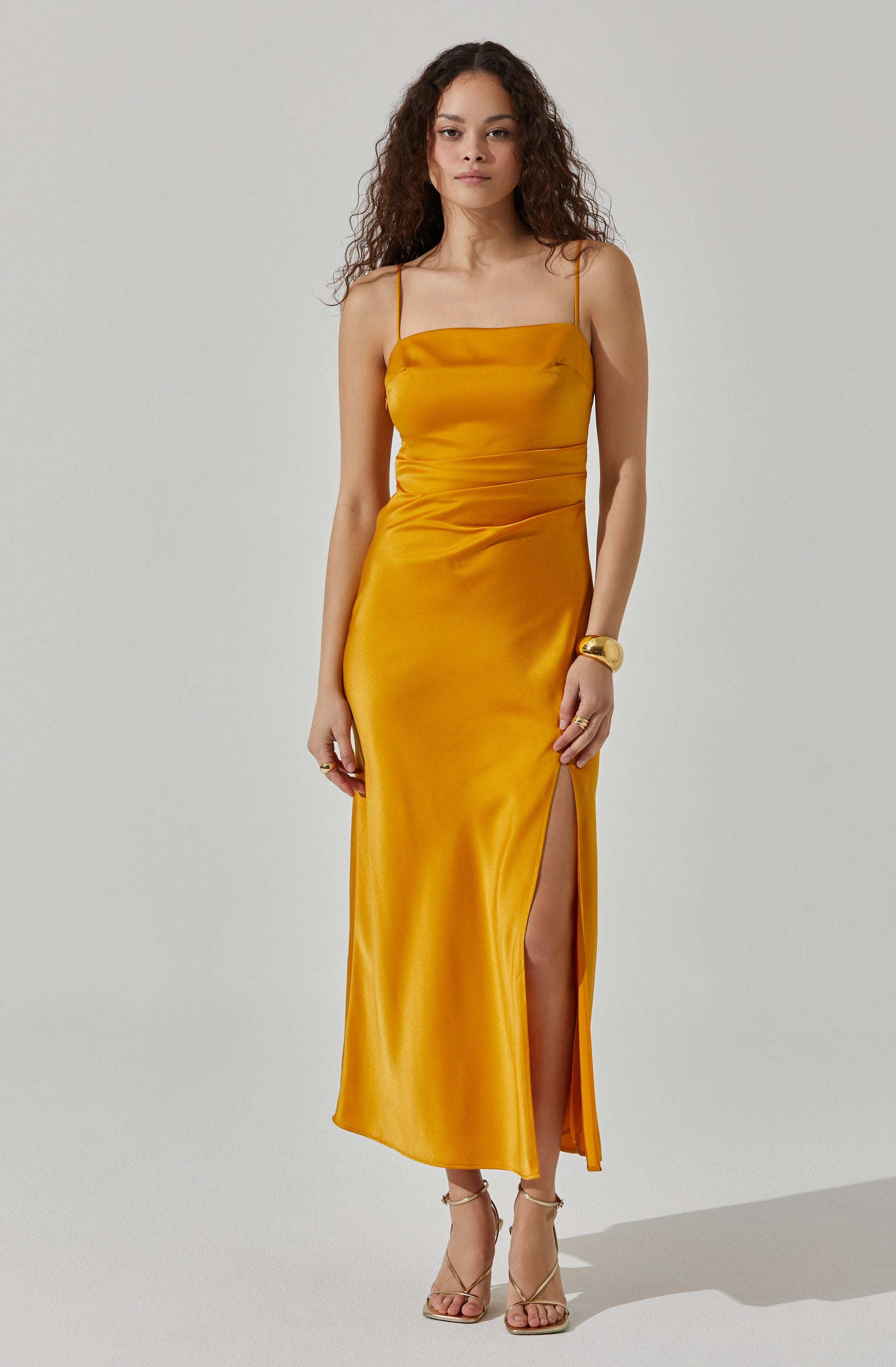 Satin Maxi Dress-Aljck