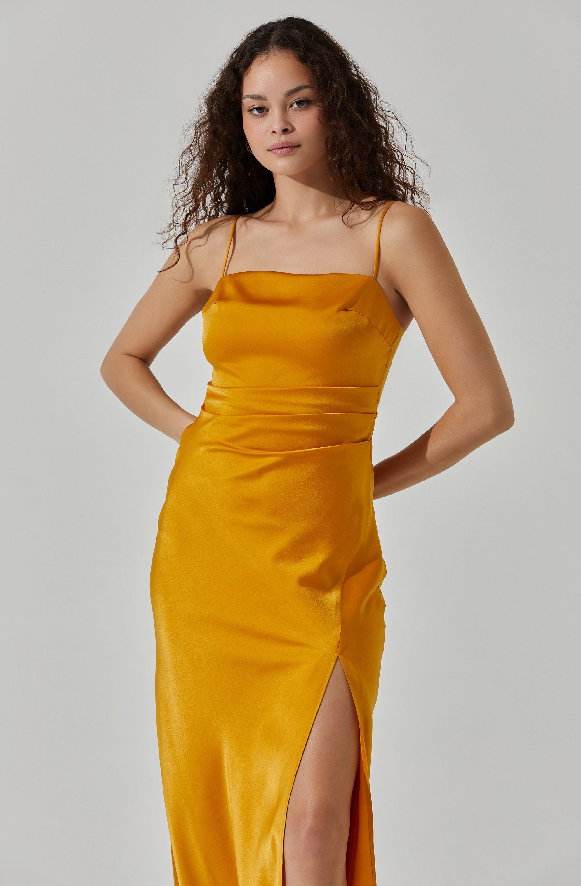 Satin Maxi Dress-Aljck