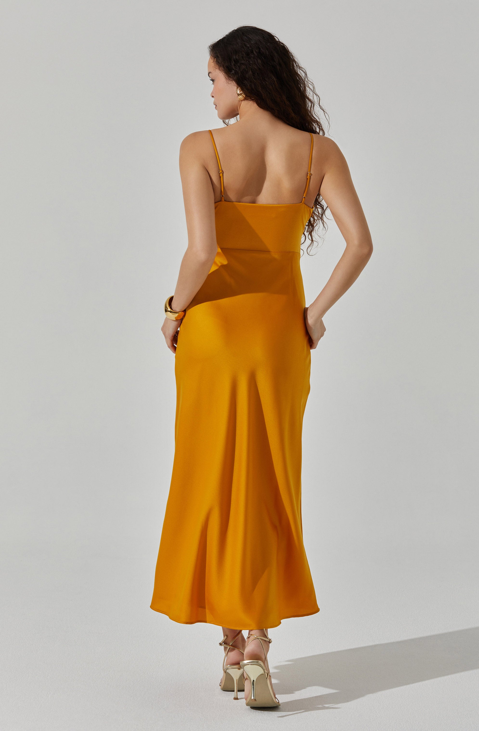 Satin Maxi Dress-Aljck