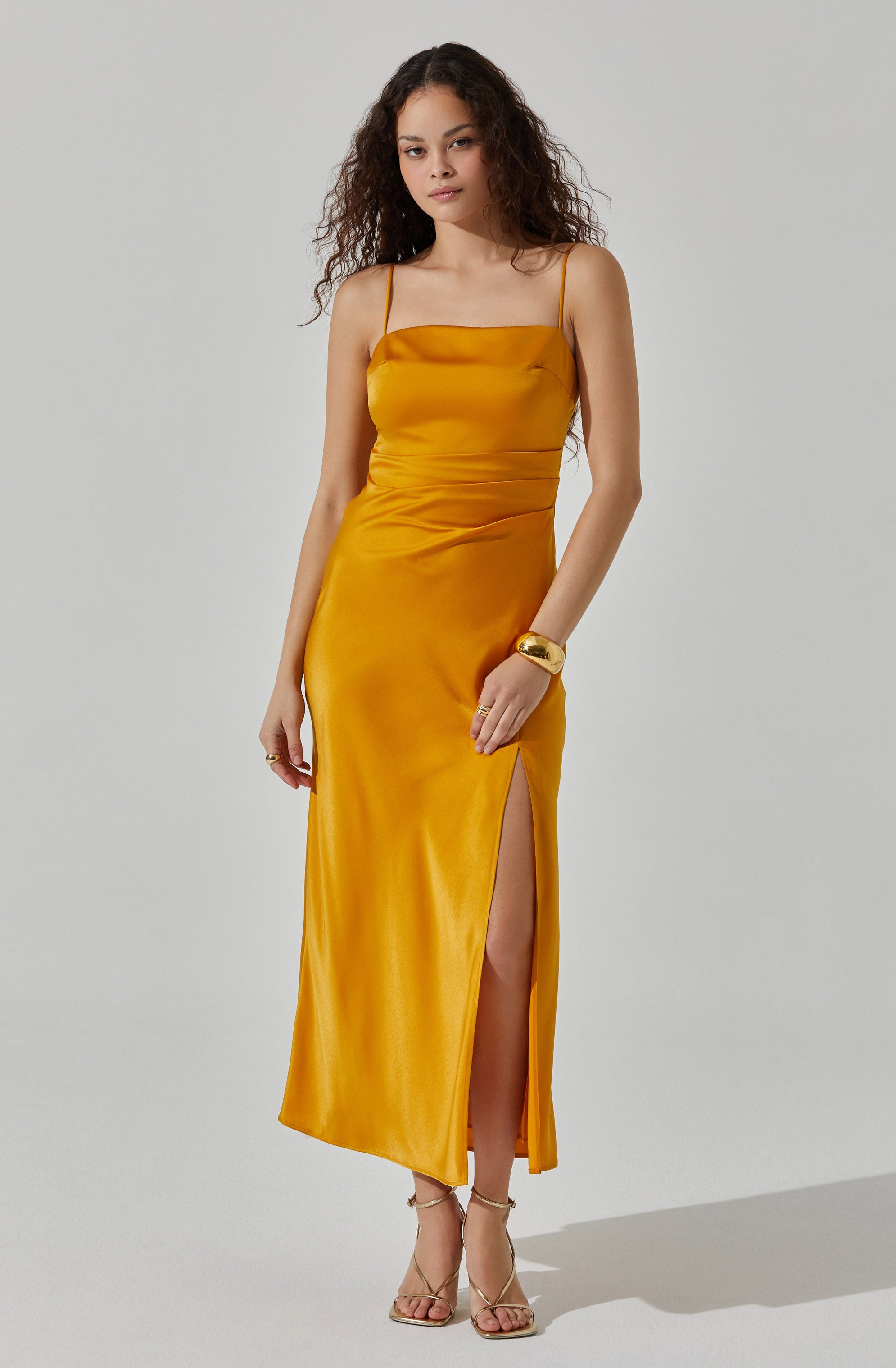 Satin Maxi Dress-Aljck