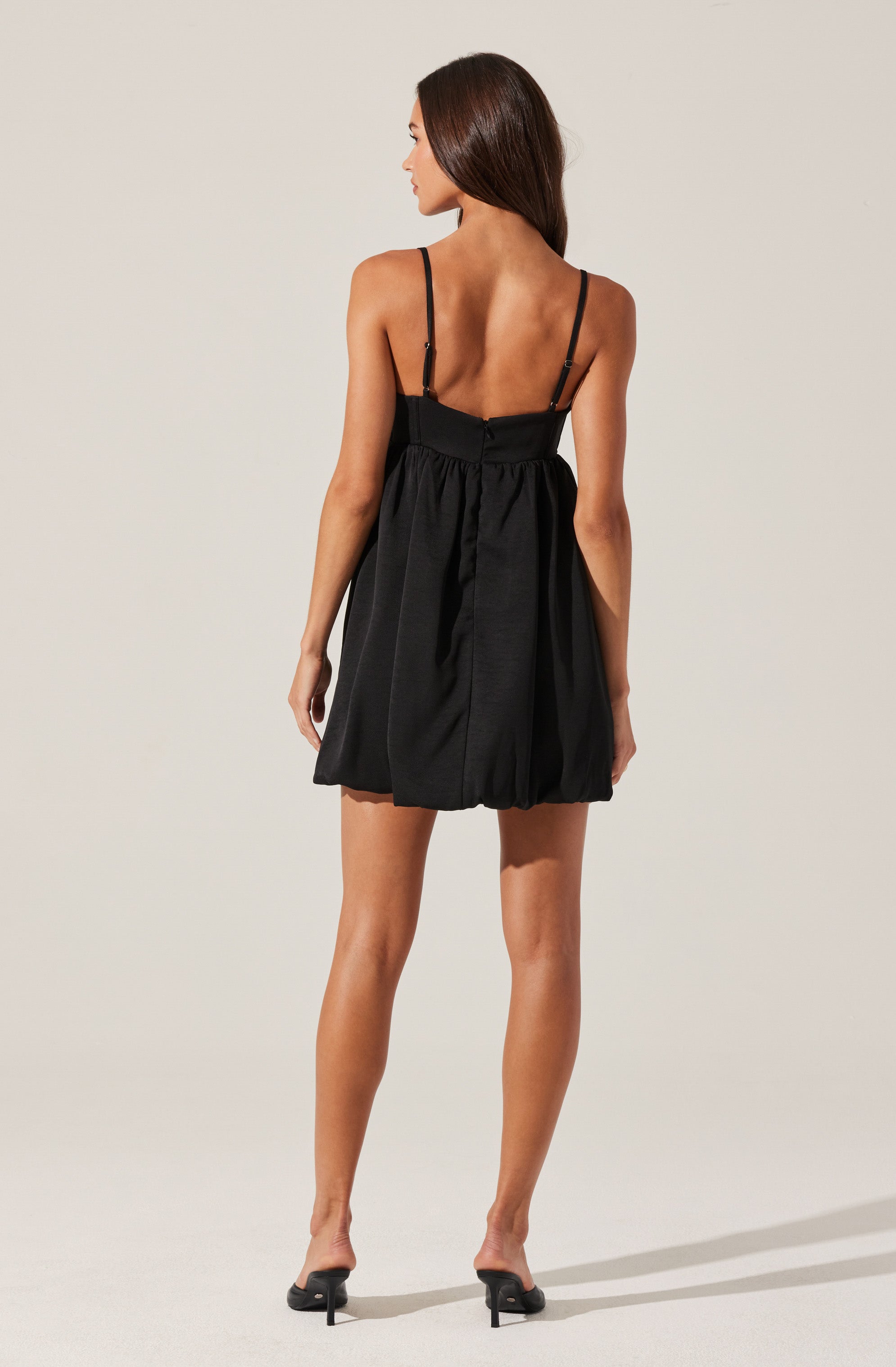 Bustier Bubble Hem Mini Dress-Aljck