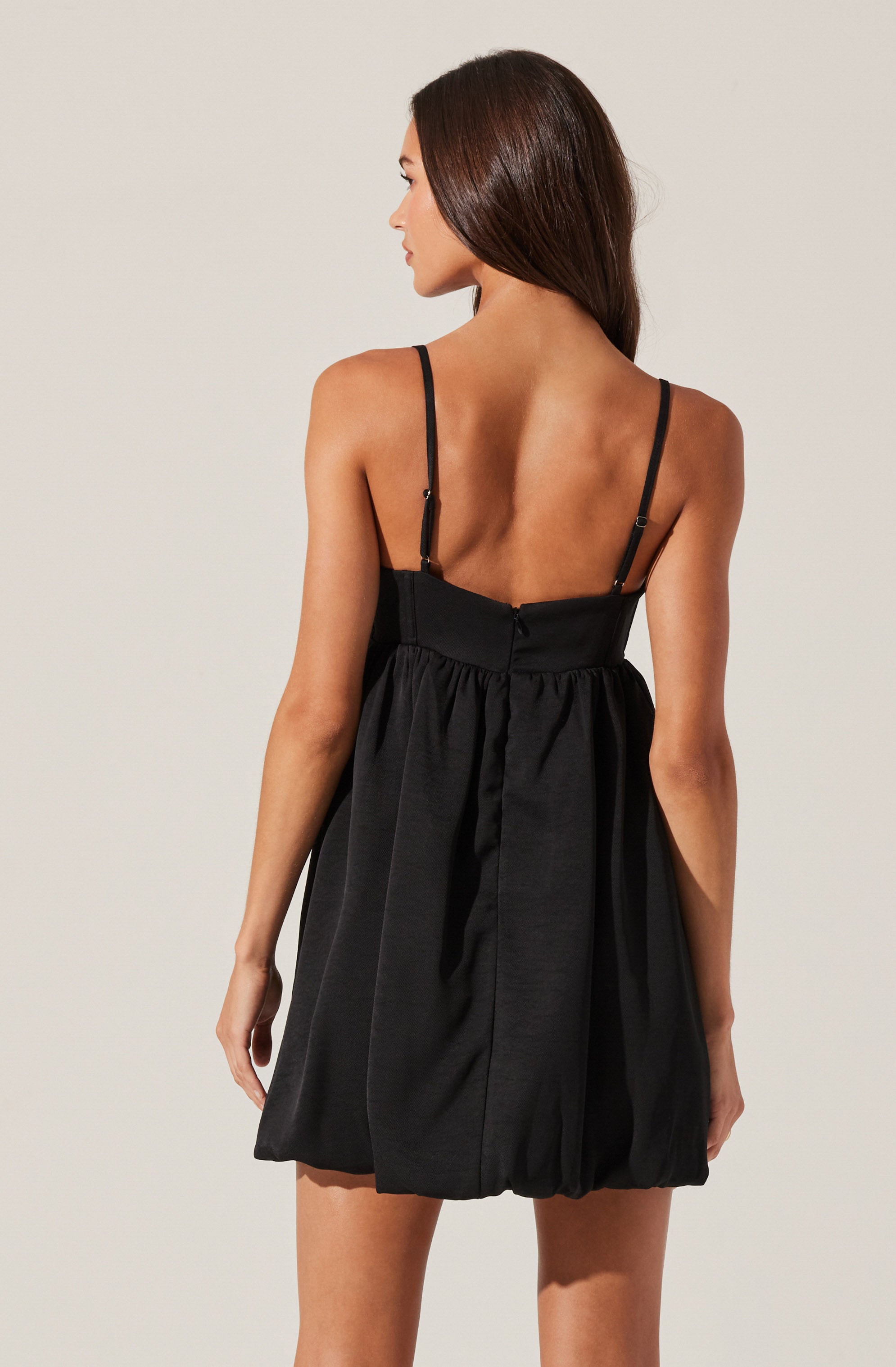 Bustier Bubble Hem Mini Dress-Aljck