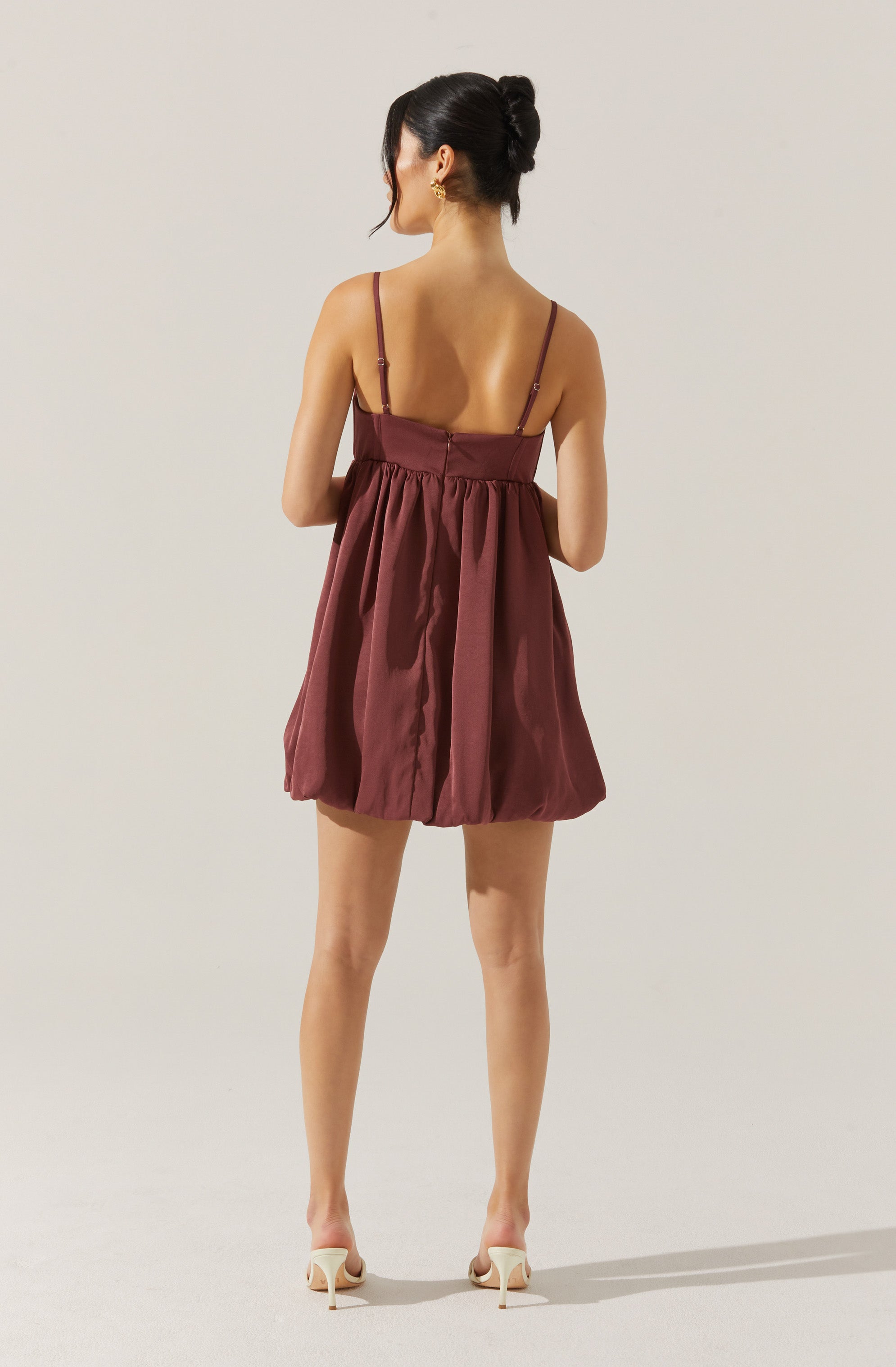 Bustier Bubble Hem Mini Dress-Aljck