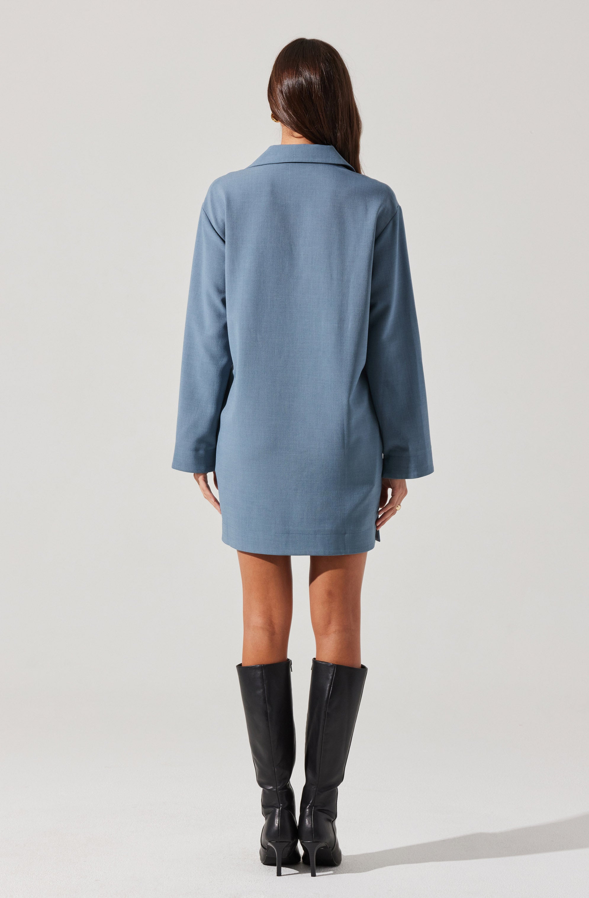 V-Neck Woven Mini Dress-Aljck